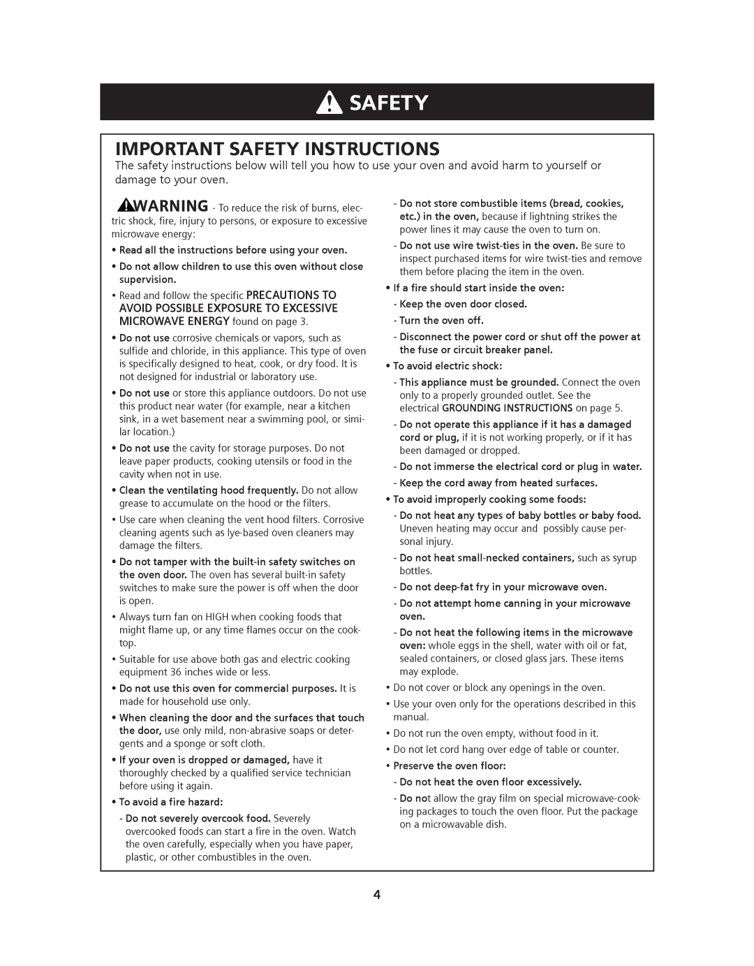 Siemens HF36V305, HF36V306 manual Important Safety Instructions, Read and follow the specific Precautions to 