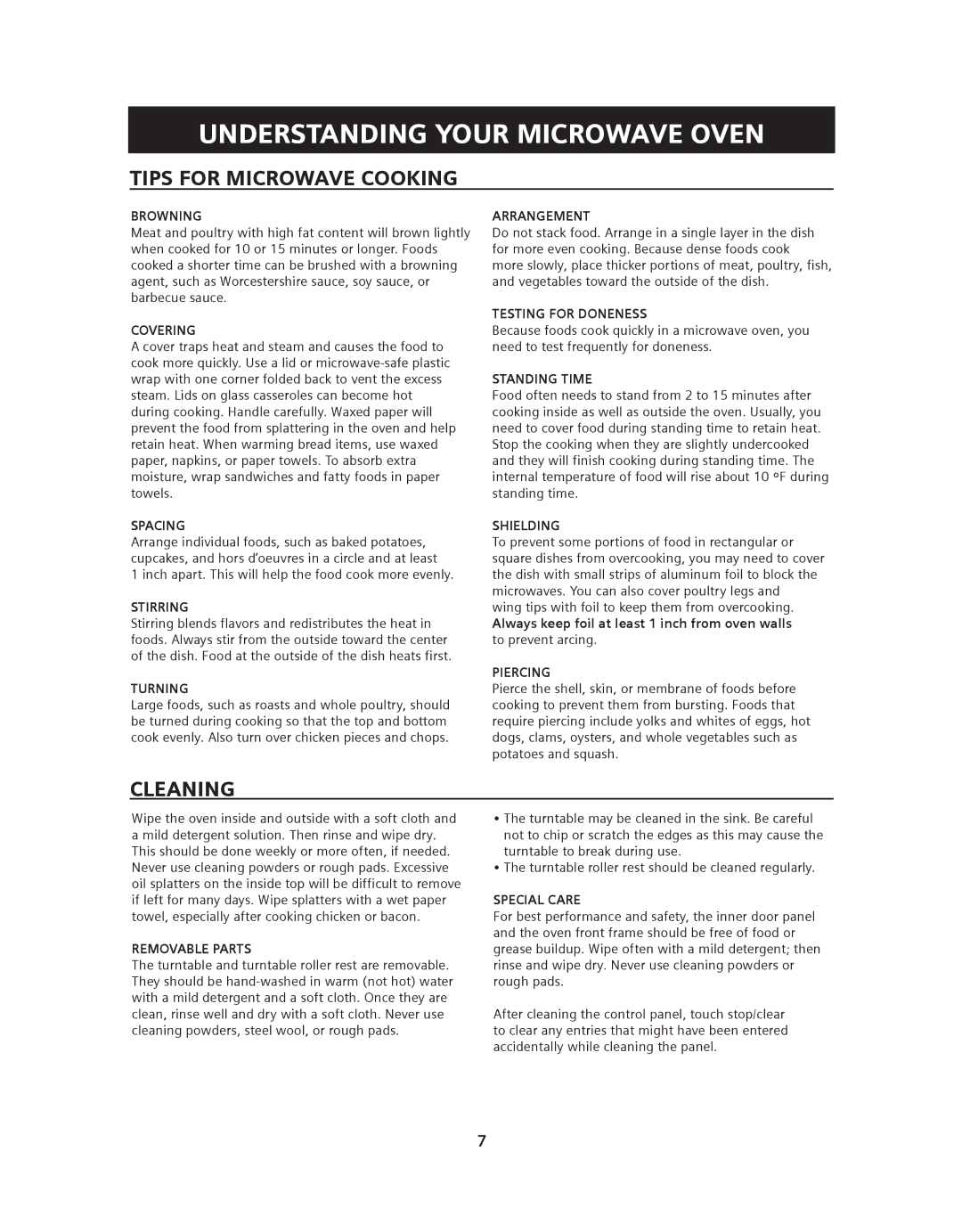 Siemens HF36V306, HF36V305 manual Tips for Microwave Cooking, Cleaning 