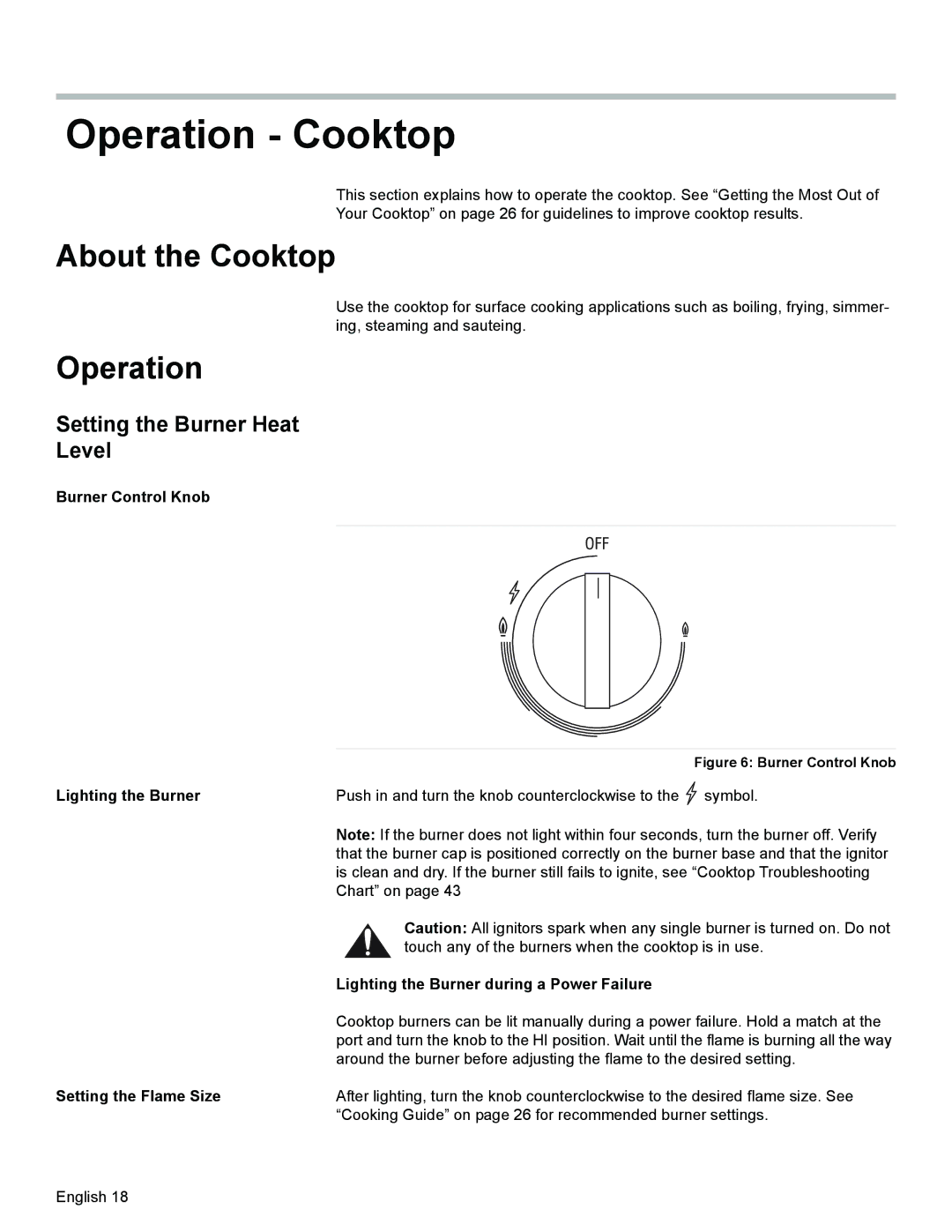 Siemens HG2528UC, HG2425UC manual Operation Cooktop, About the Cooktop, Setting the Burner Heat Level 