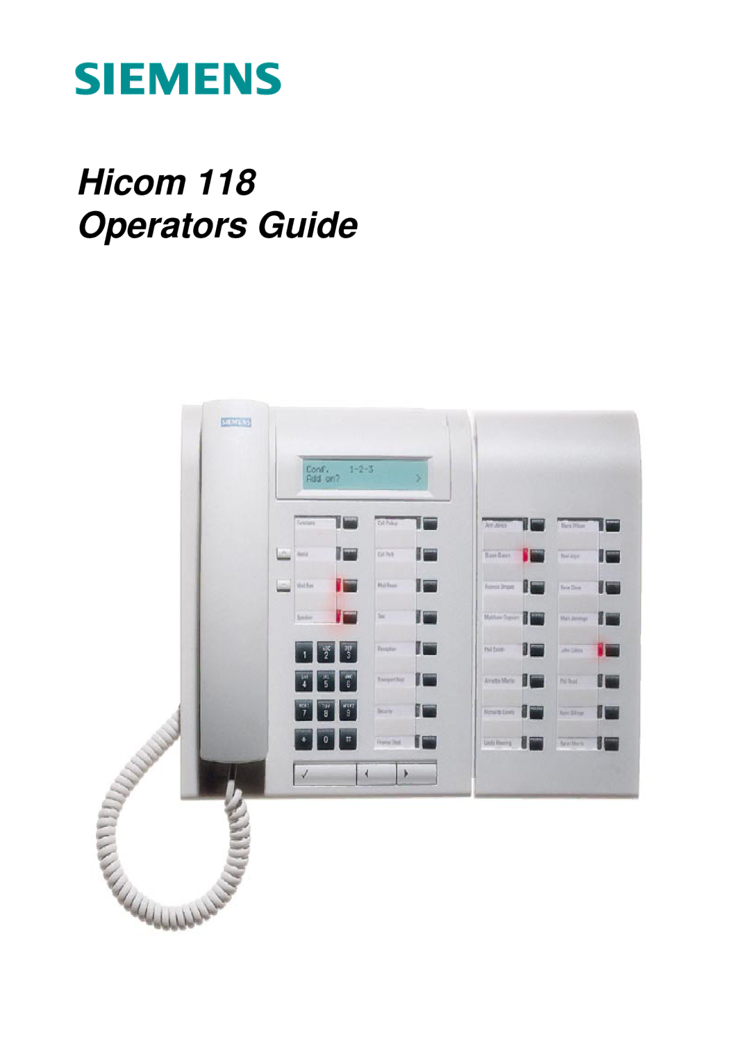 Siemens manual Hicom 118 Operators Guide 