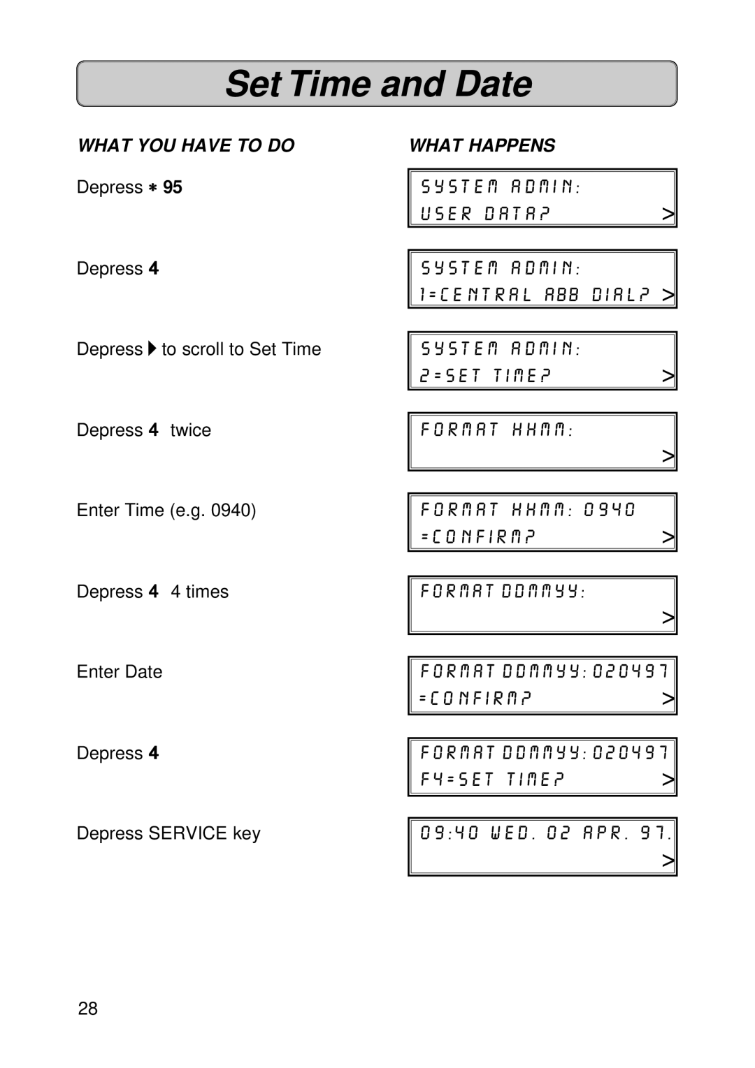 Siemens Hicom 118 manual Set Time and Date 