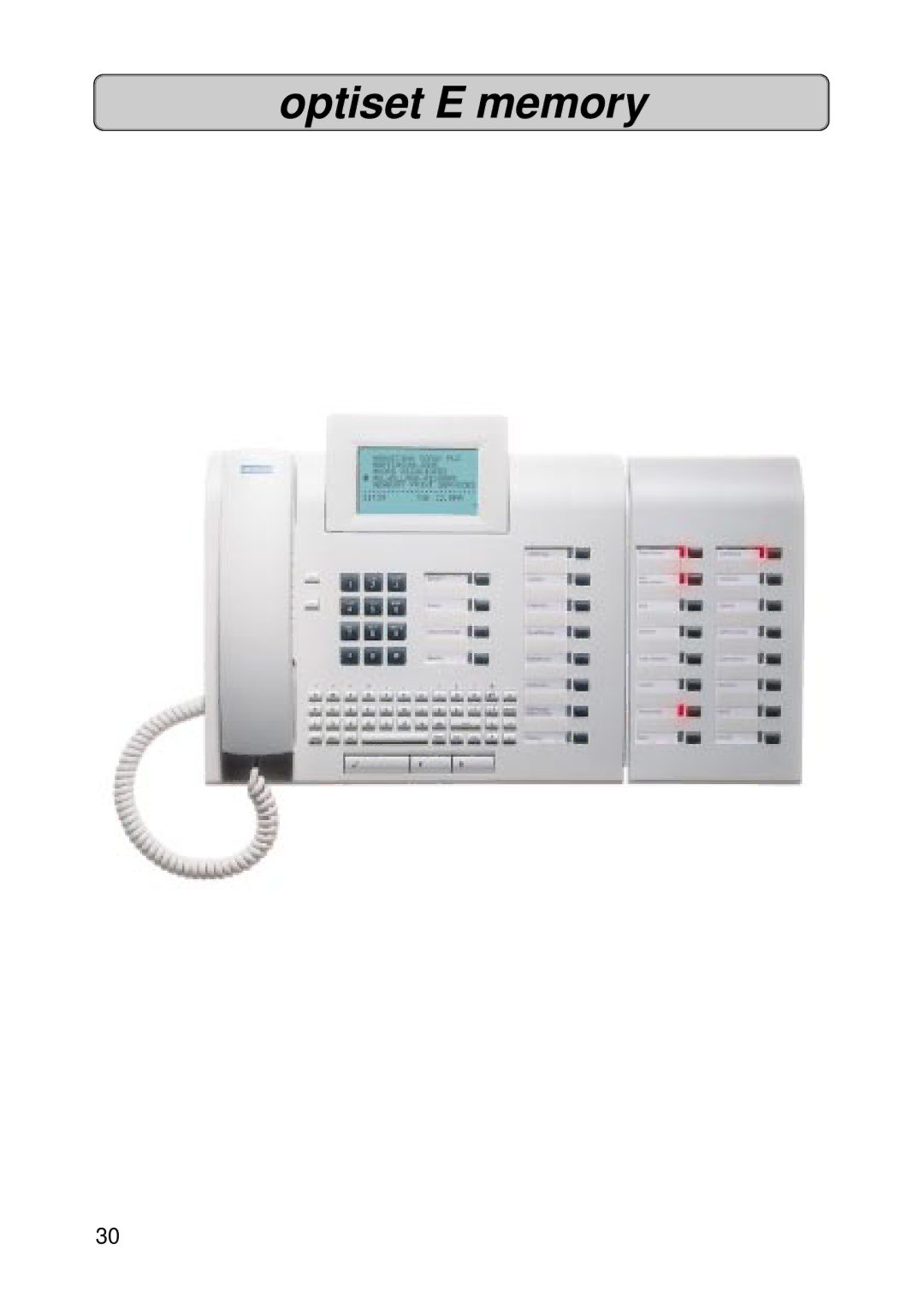 Siemens Hicom 118 manual Optiset E memory 