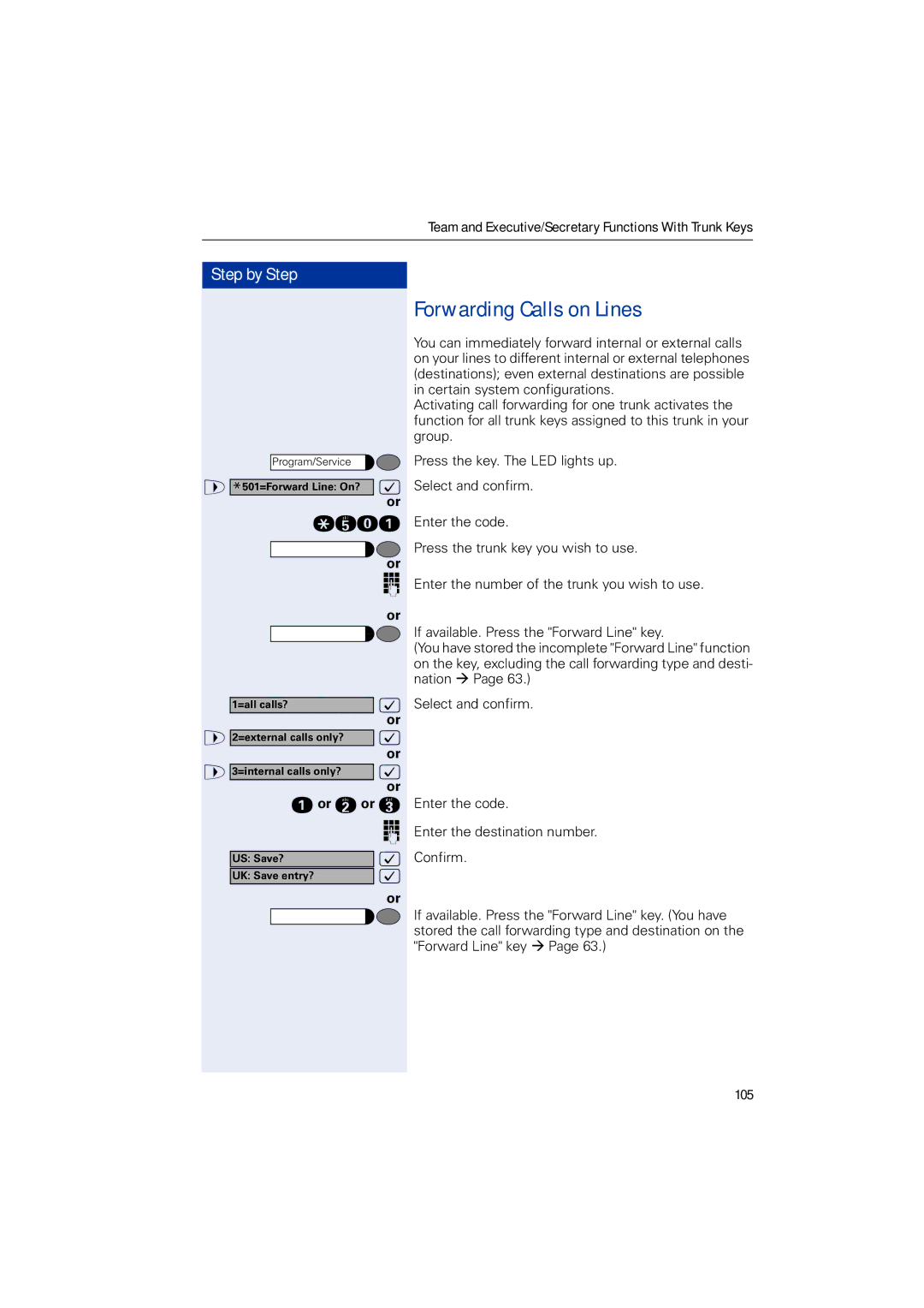 Siemens HIPATH 2000, HIPATH 5000, HIPATH 3000 operating instructions Forwarding Calls on Lines 