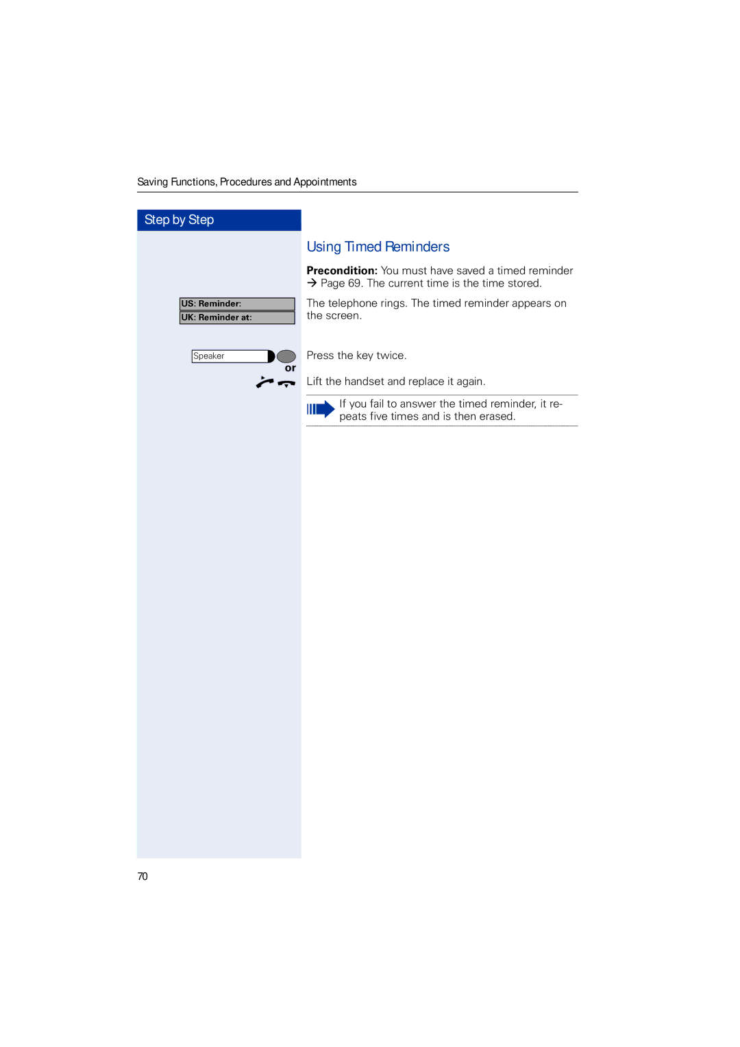 Siemens HIPATH 5000, HIPATH 2000, HIPATH 3000 operating instructions Using Timed Reminders 