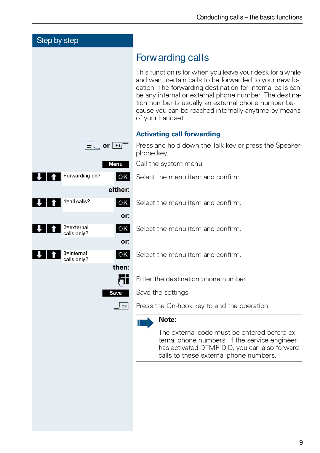 Siemens HiPath 500, HIPATH 3000 operating instructions Forwarding calls, Activating call forwarding 