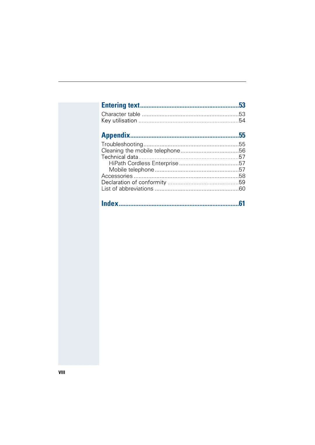 Siemens HiPath 4000 operating instructions Entering text, Appendix, Index 