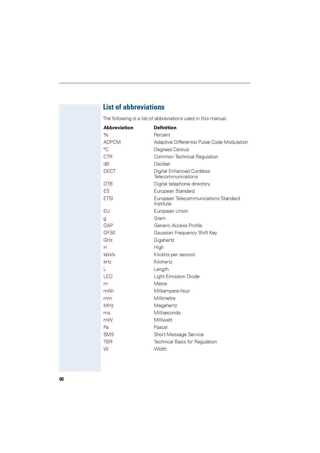 Siemens HiPath 4000 operating instructions List of abbreviations, Abbreviation Definition 