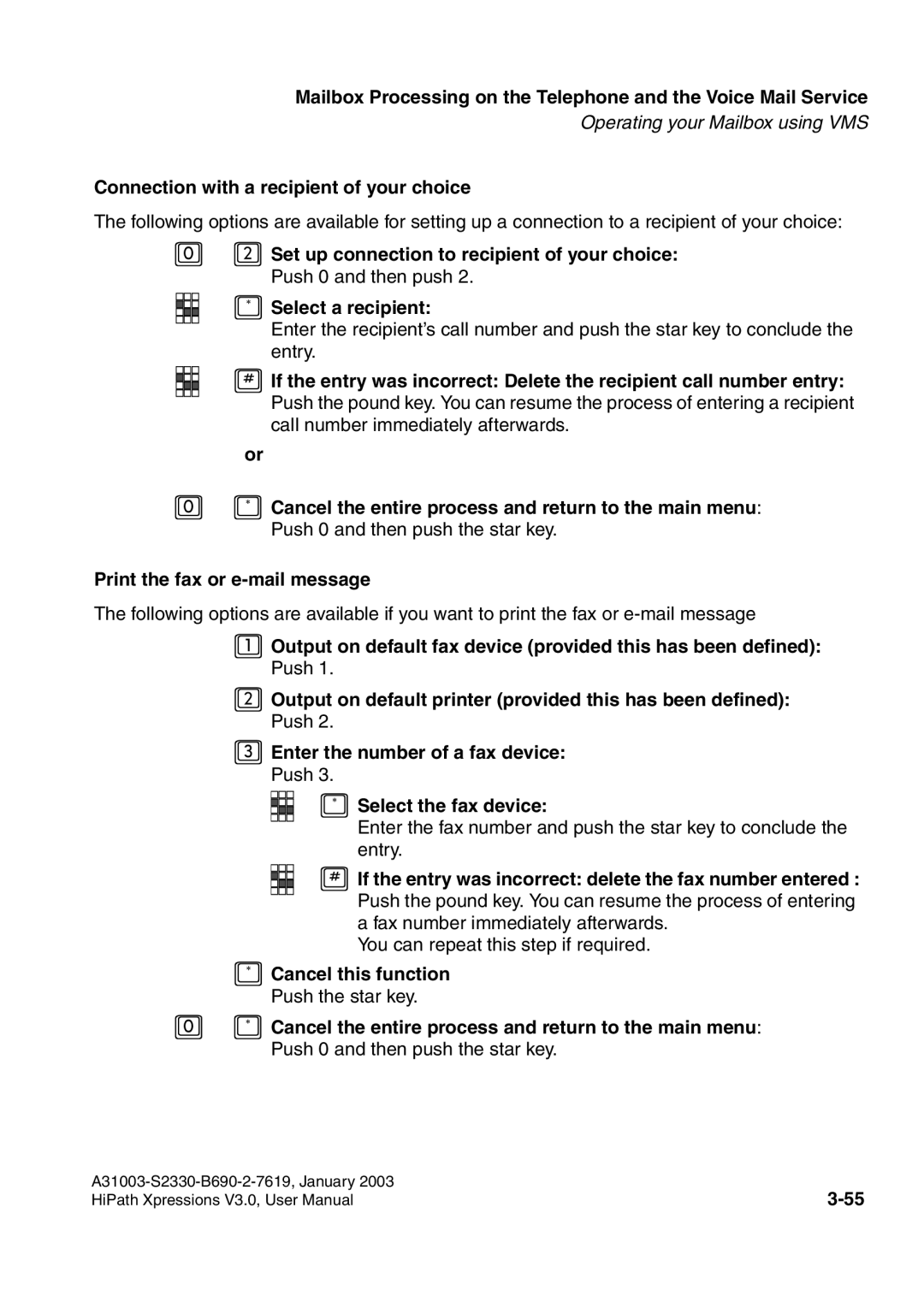 Siemens HiPath Xpressions Unified Messaging user manual Connection with a recipient of your choice 