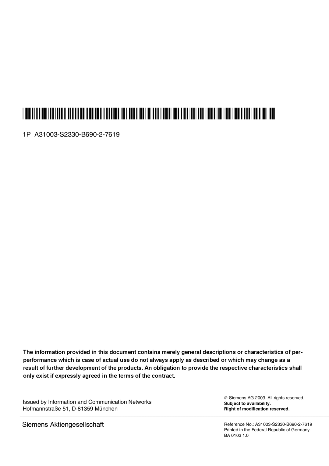 Siemens HiPath Xpressions Unified Messaging user manual 1PA31003-S2330-B690-2-7619 