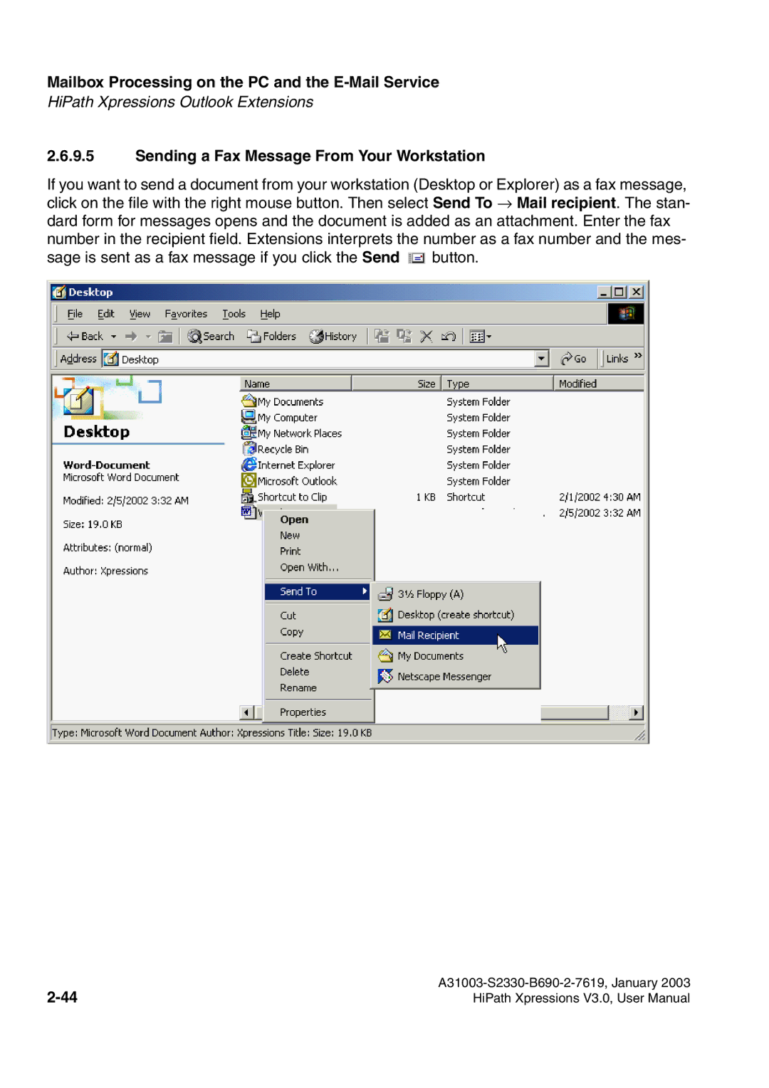 Siemens HiPath Xpressions Unified Messaging user manual Sending a Fax Message From Your Workstation 