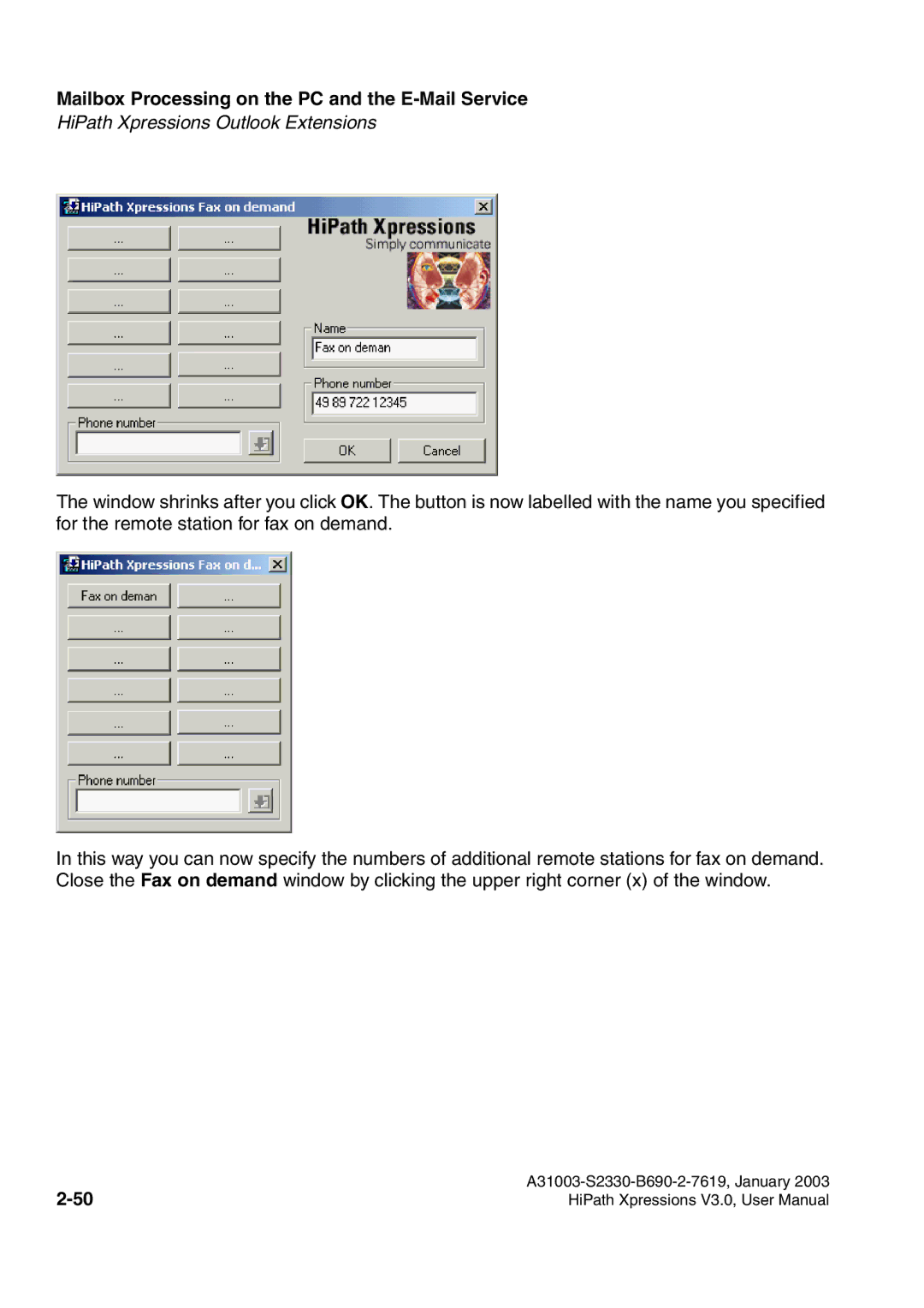 Siemens HiPath Xpressions Unified Messaging user manual Mailbox Processing on the PC and the E-Mail Service 