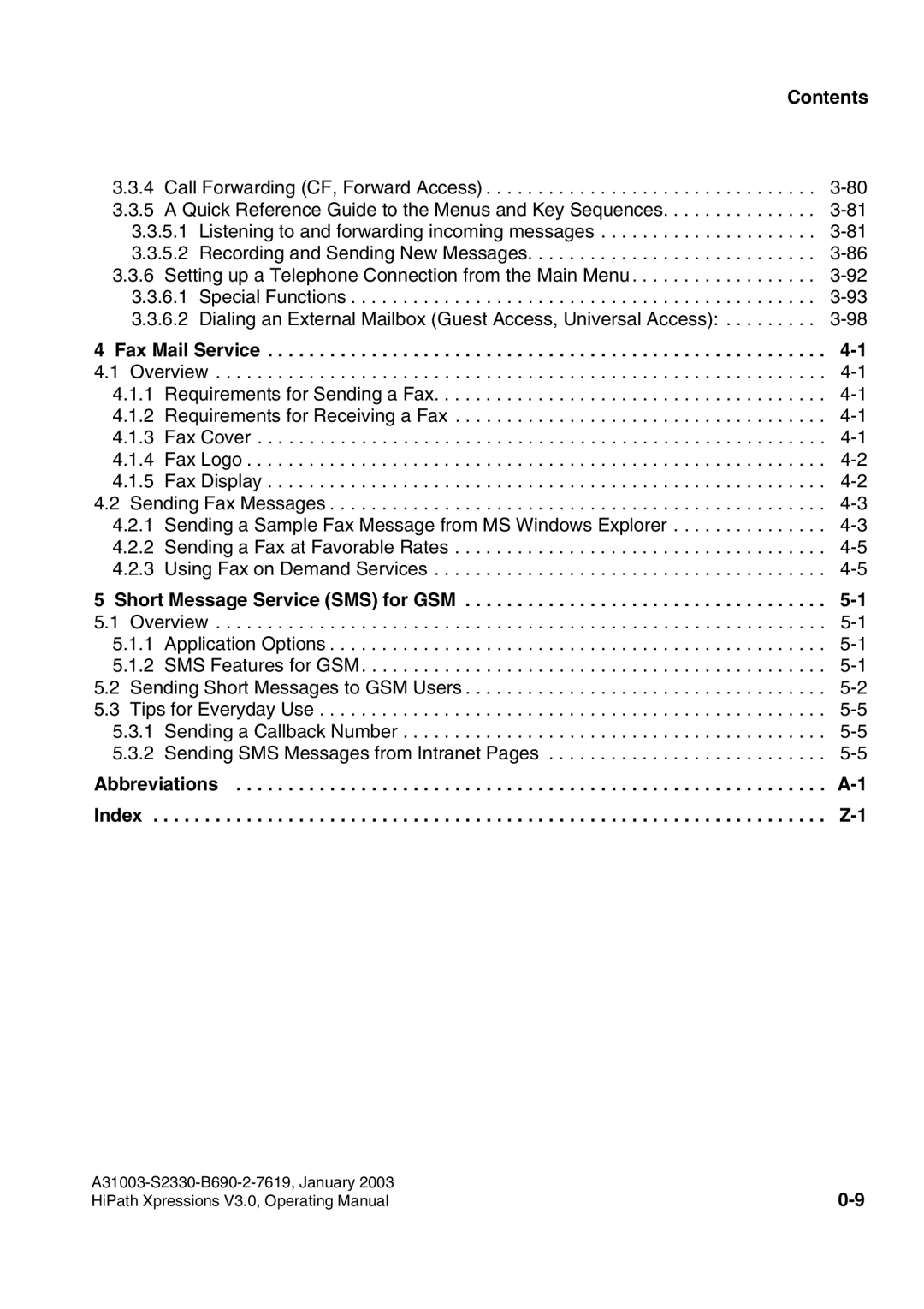 Siemens HiPath Xpressions Unified Messaging user manual Contents 