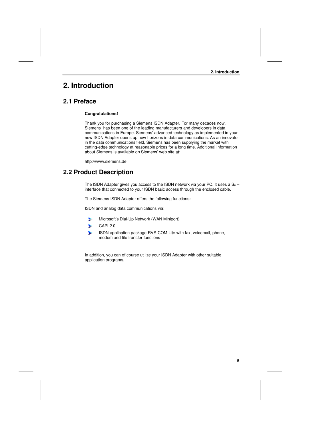 Siemens I-SURF manual Introduction, Preface, Product Description, Congratulations 