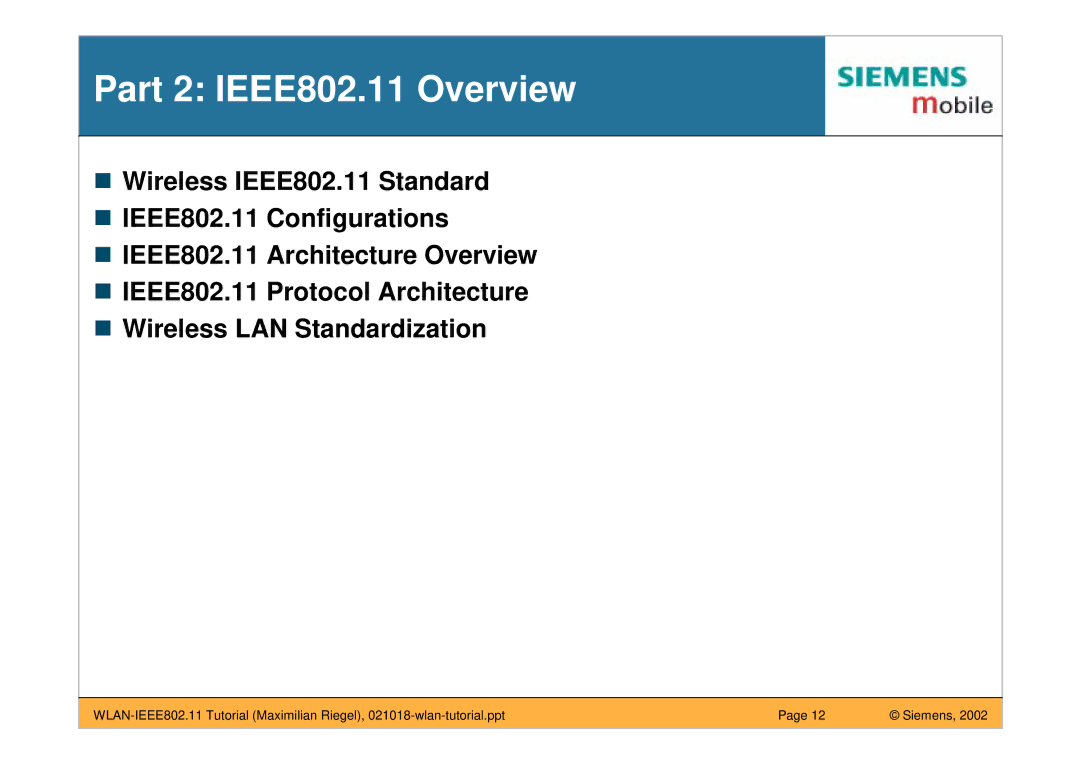 Siemens manual Part 2 IEEE802.11 Overview 