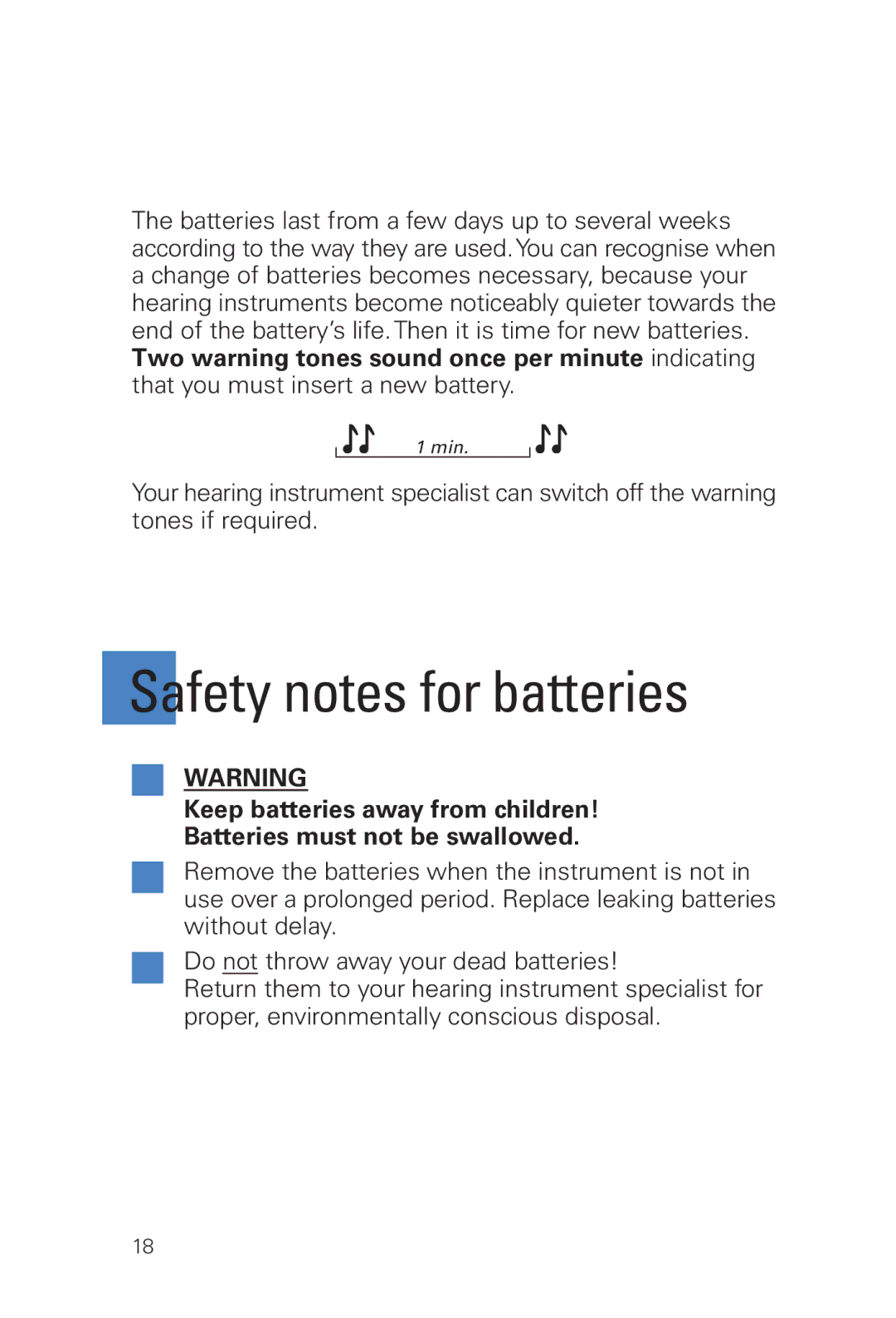 Siemens INFINITI Pro manual Safety notes for batteries 