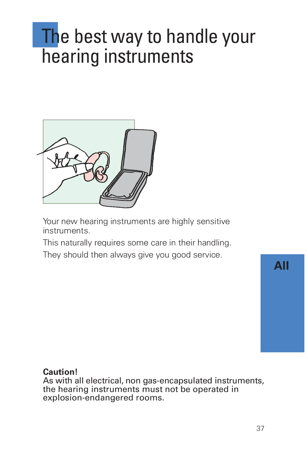 Siemens INFINITI Pro manual Best way to handle your hearing instruments 