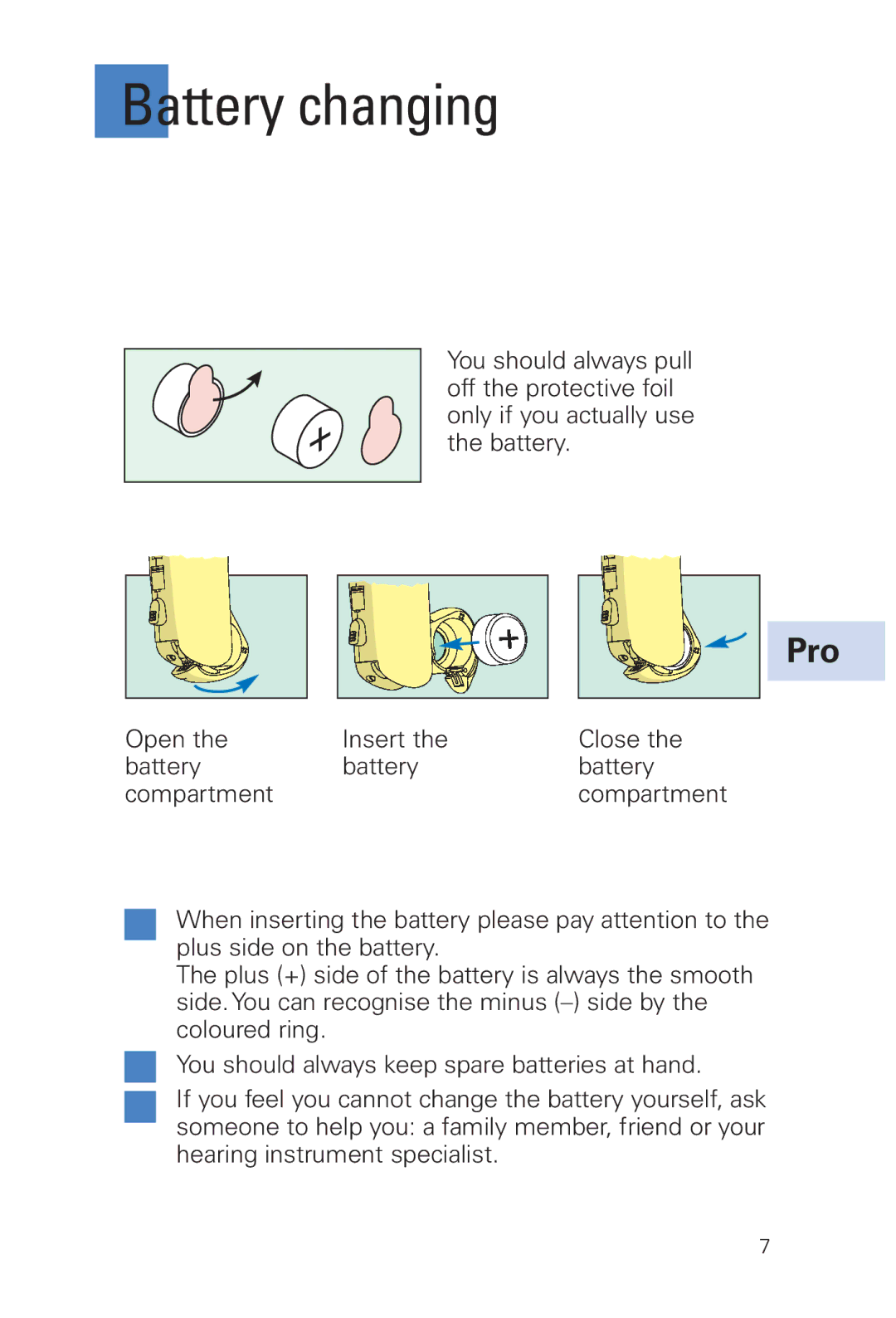 Siemens INFINITI Pro manual Battery changing 