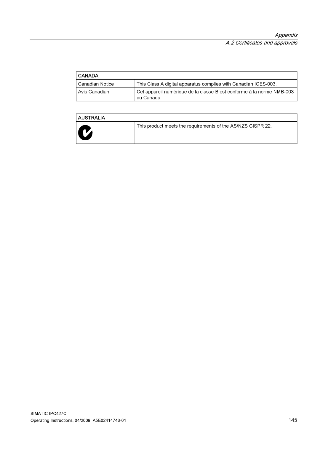 Siemens IPC427C manual 145 