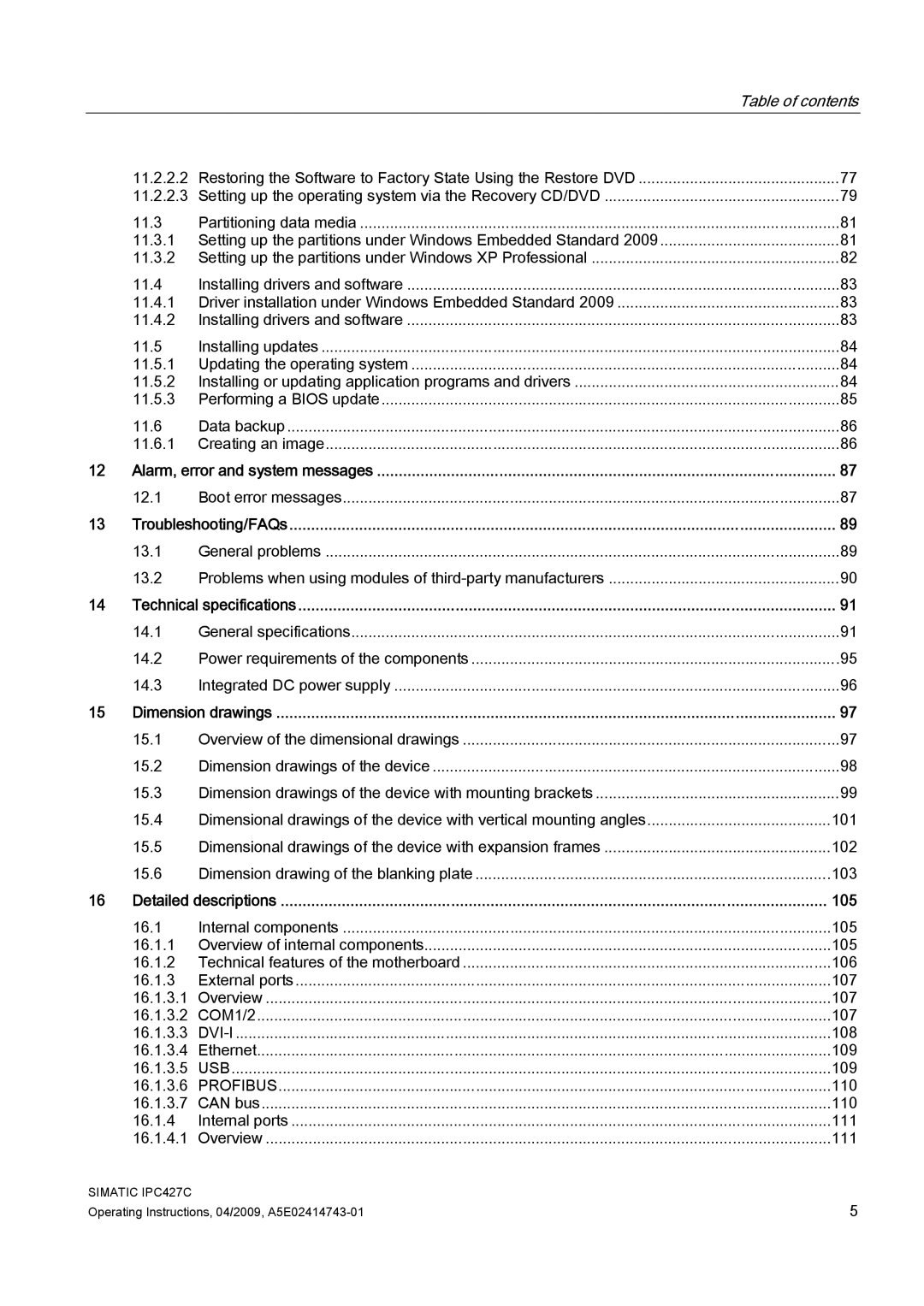 Siemens IPC427C manual 105 