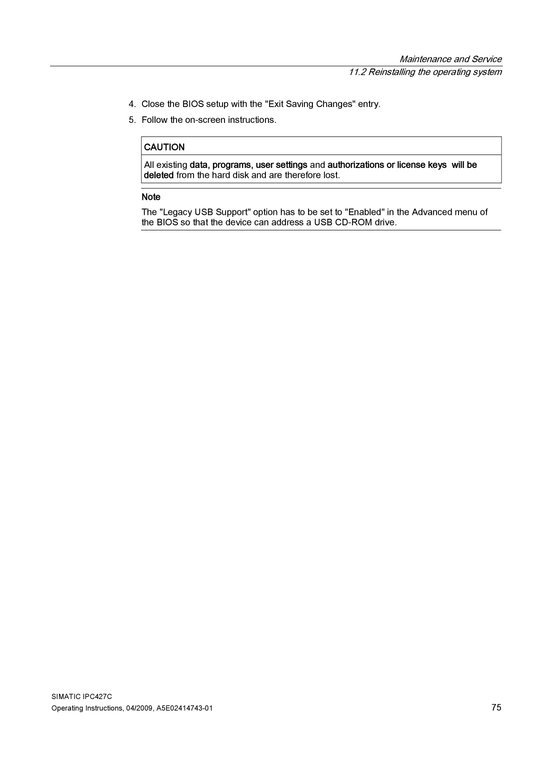 Siemens manual Simatic IPC427C 