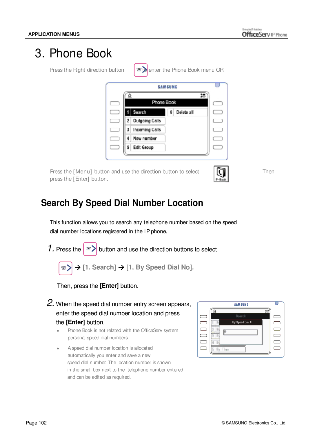 Siemens ITP-5012L manual Phone Book, Search By Speed Dial Number Location, Search 1. By Speed Dial No 