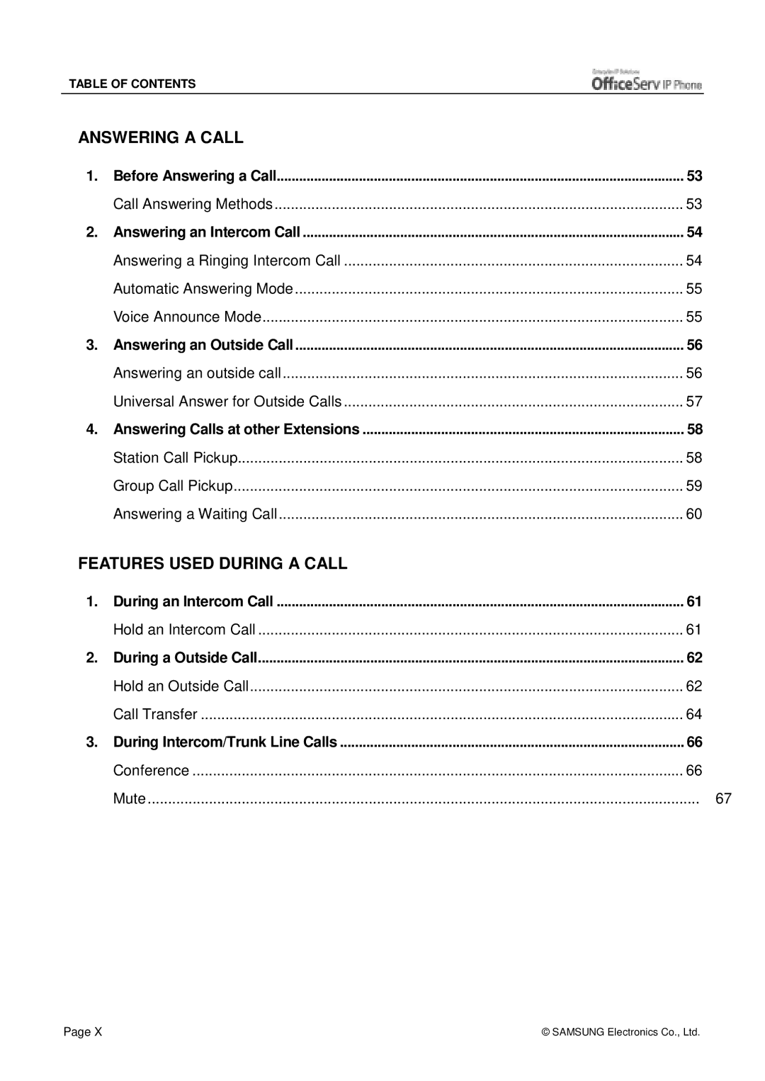 Siemens ITP-5012L manual Answering a Call 