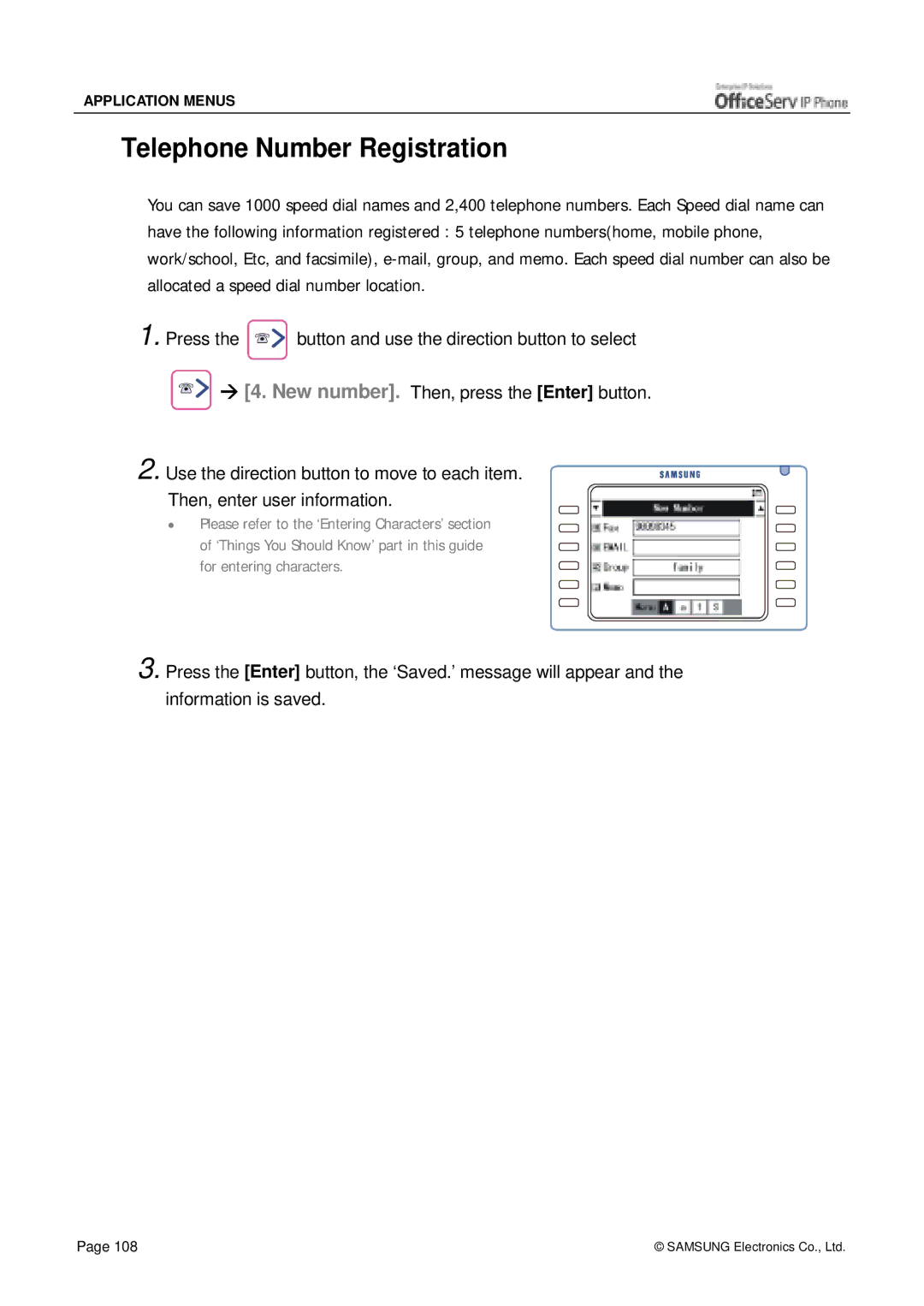 Siemens ITP-5012L manual Telephone Number Registration 