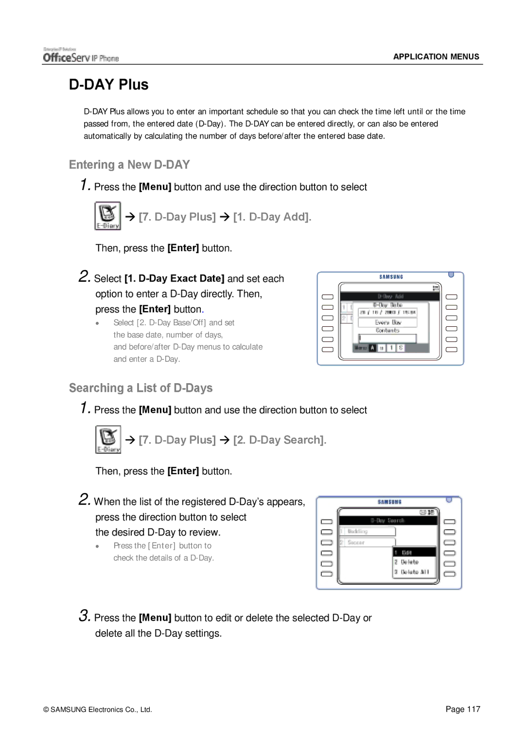 Siemens ITP-5012L manual DAY Plus, Entering a New D-DAY, Searching a List of D-Days, Day Plus ! 1. D-Day Add 