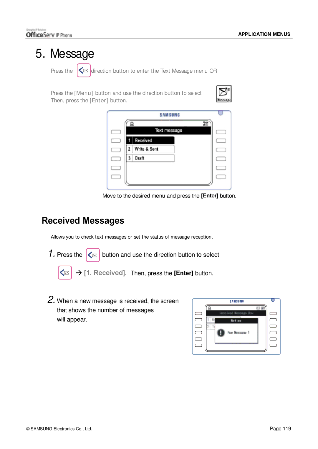 Siemens ITP-5012L manual Received Messages 