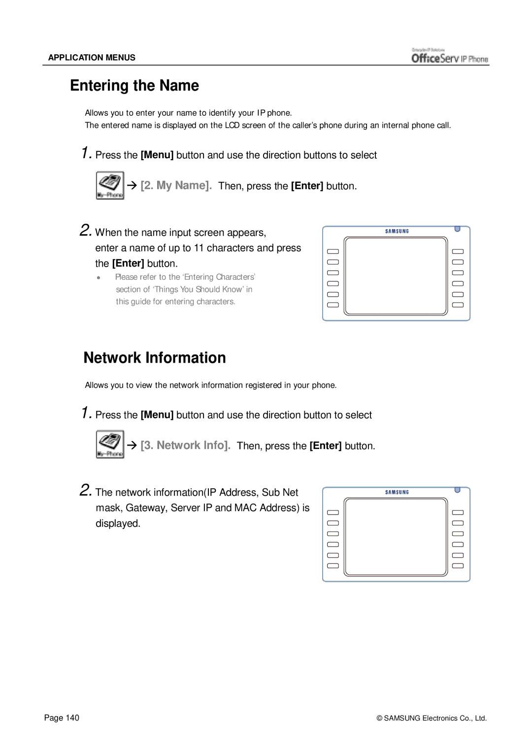 Siemens ITP-5012L manual Entering the Name, Network Information 