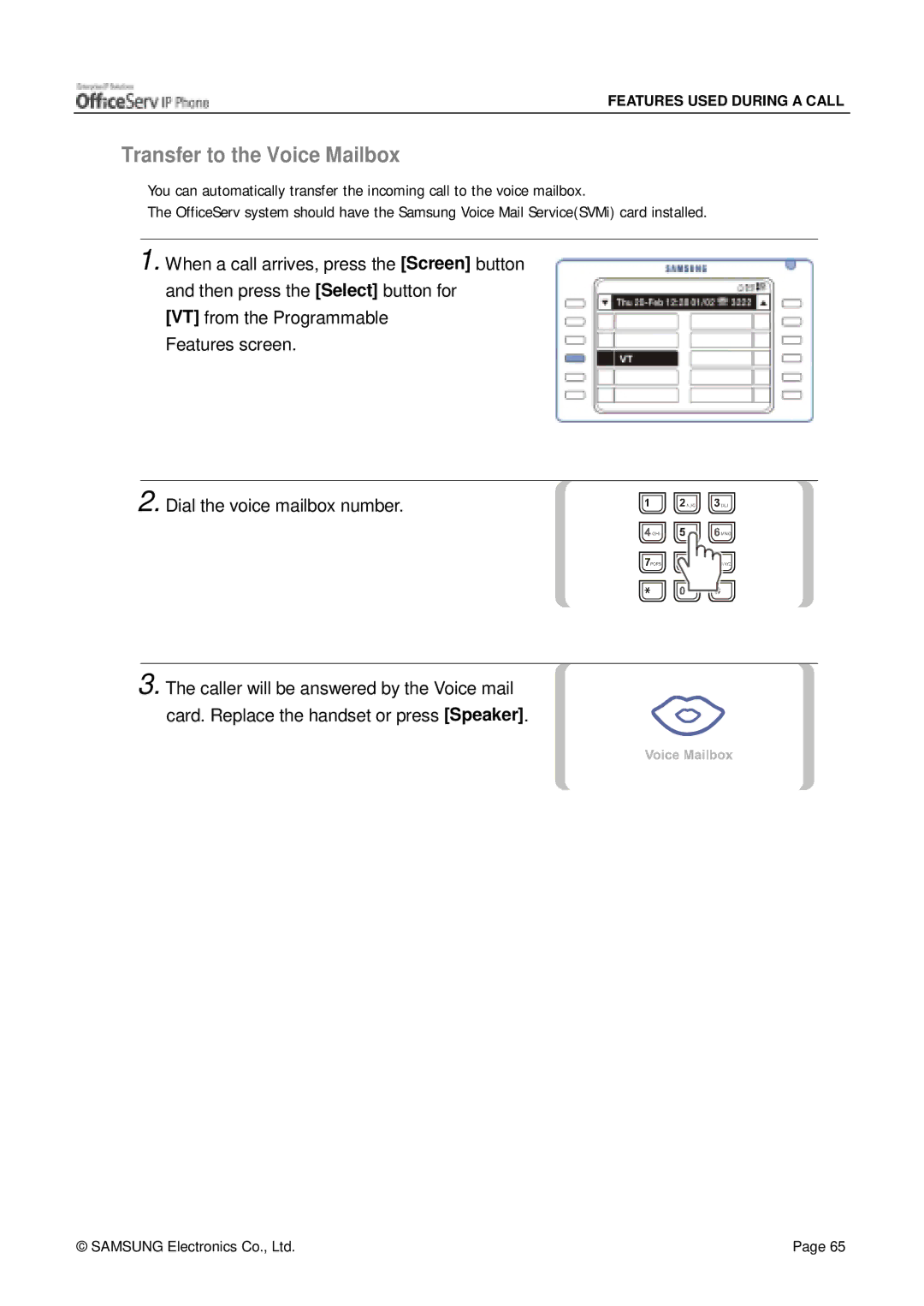 Siemens ITP-5012L manual Transfer to the Voice Mailbox 