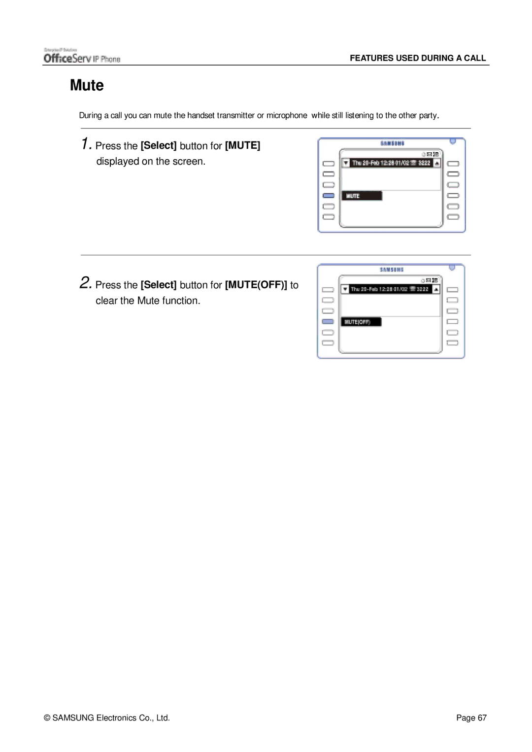 Siemens ITP-5012L manual Mute 