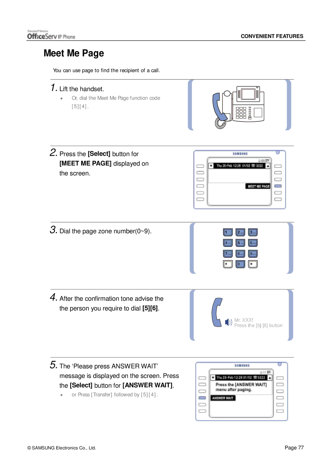 Siemens ITP-5012L manual Meet Me 