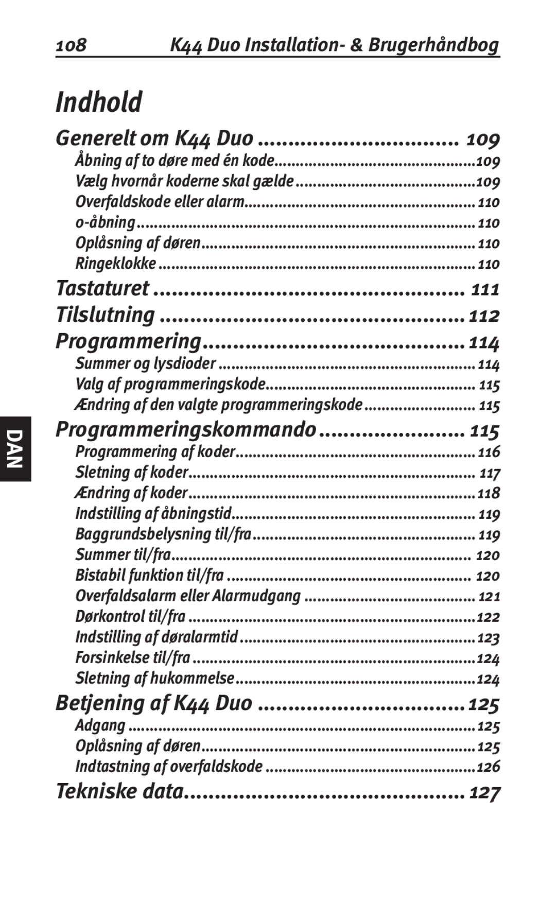 Siemens K44 user manual Indhold 