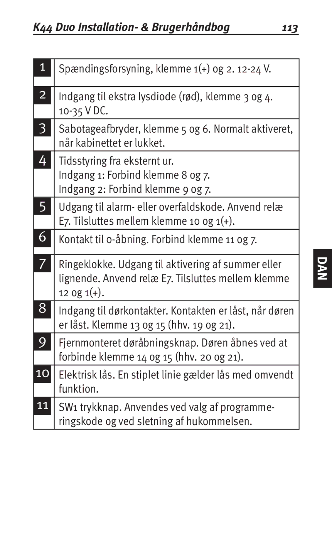 Siemens user manual K44 Duo Installation- & Brugerhåndbog, 113 