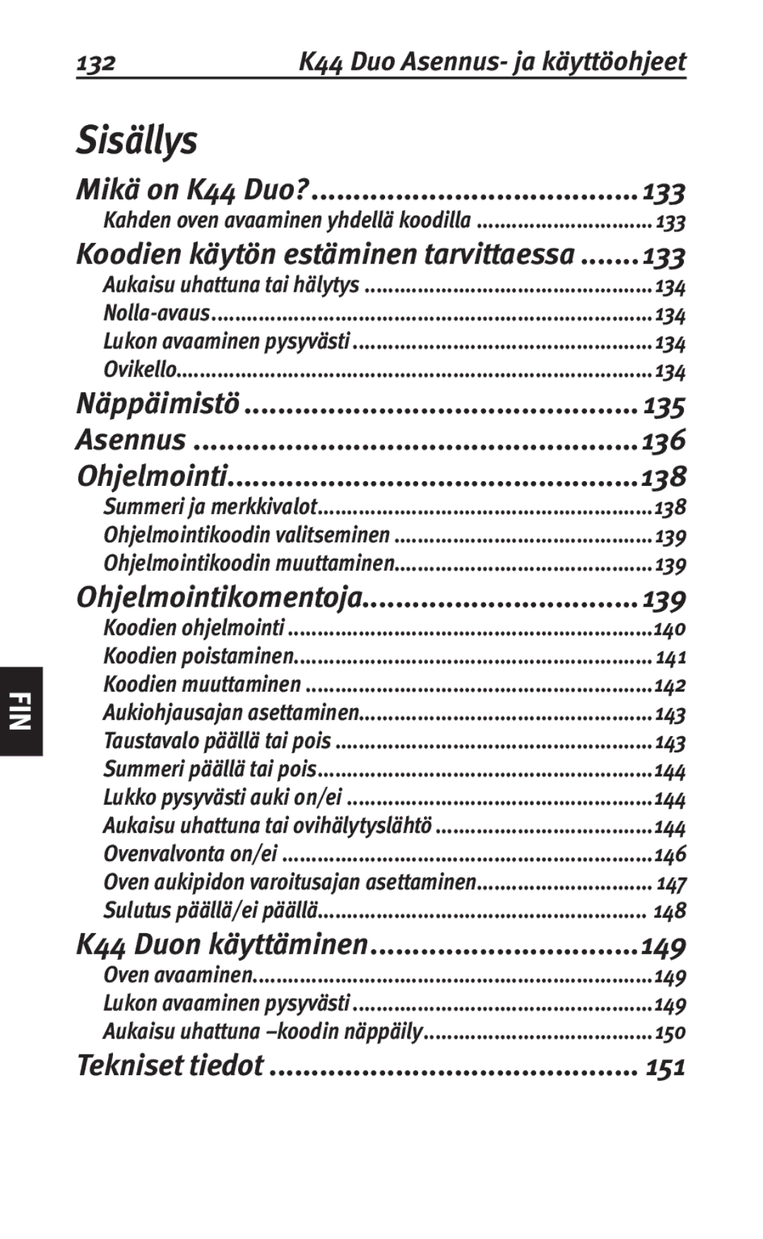 Siemens K44 user manual Sisällys 