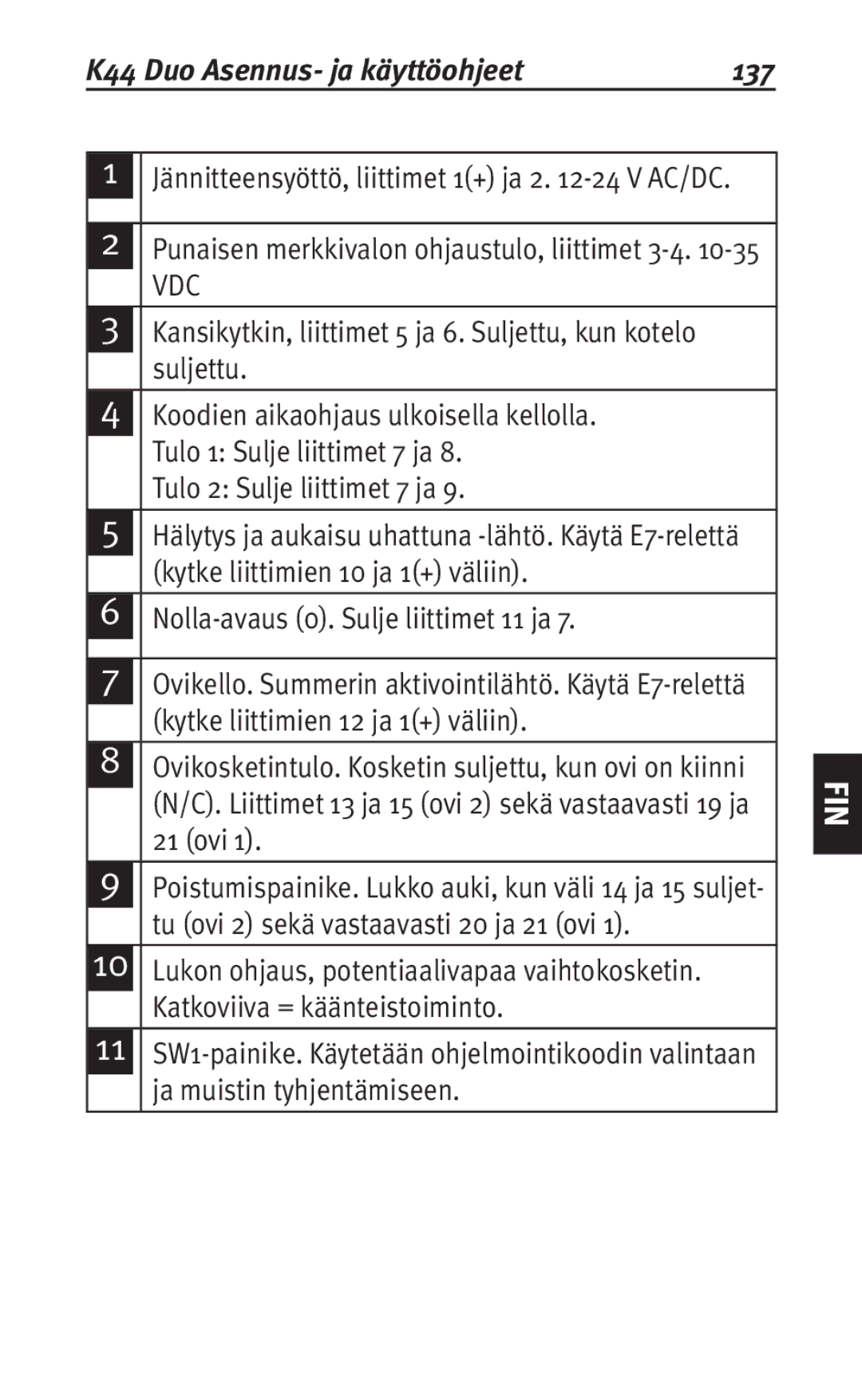 Siemens user manual K44 Duo Asennus- ja käyttöohjeet, 137 