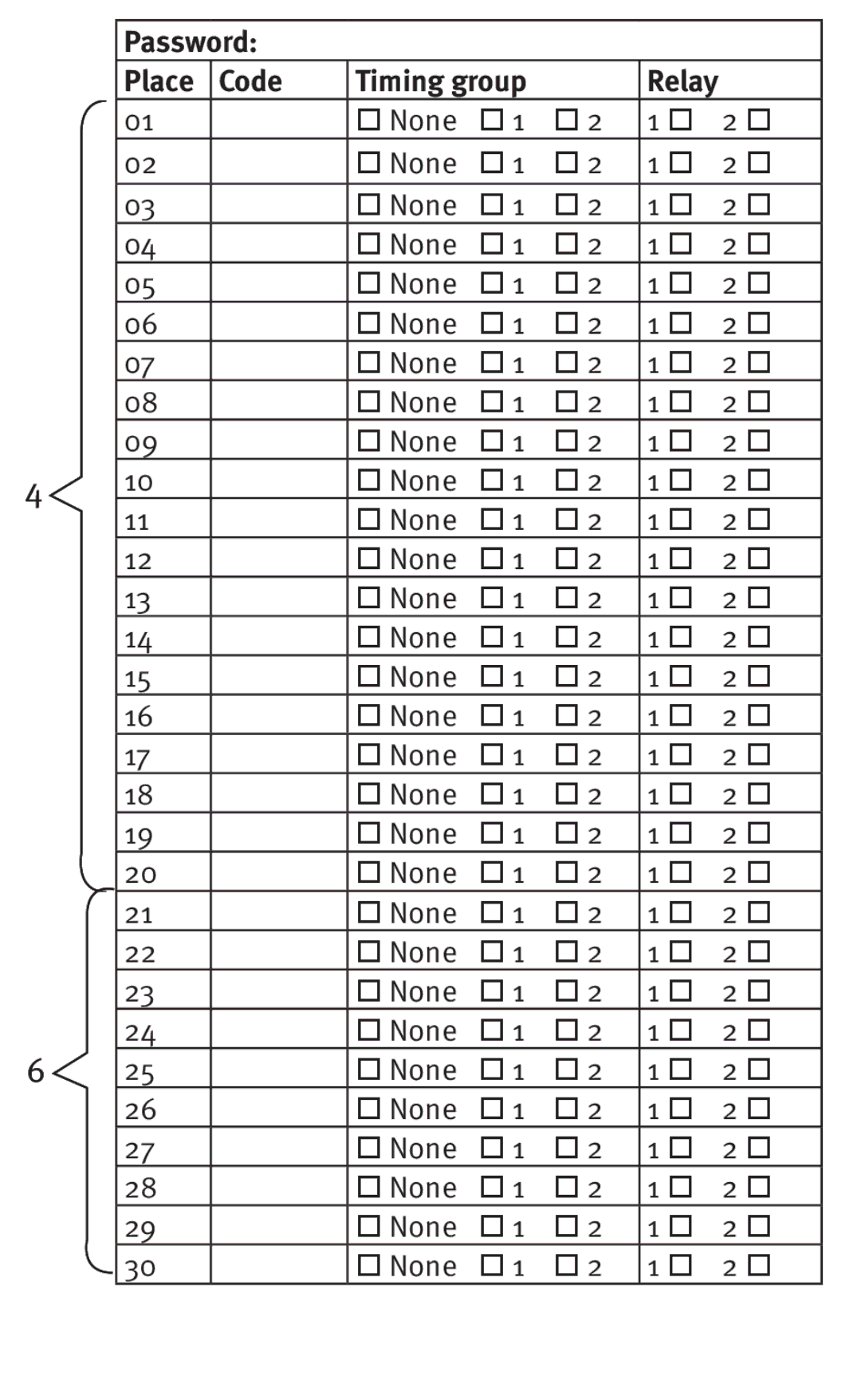 Siemens K44 user manual Password Place Code 