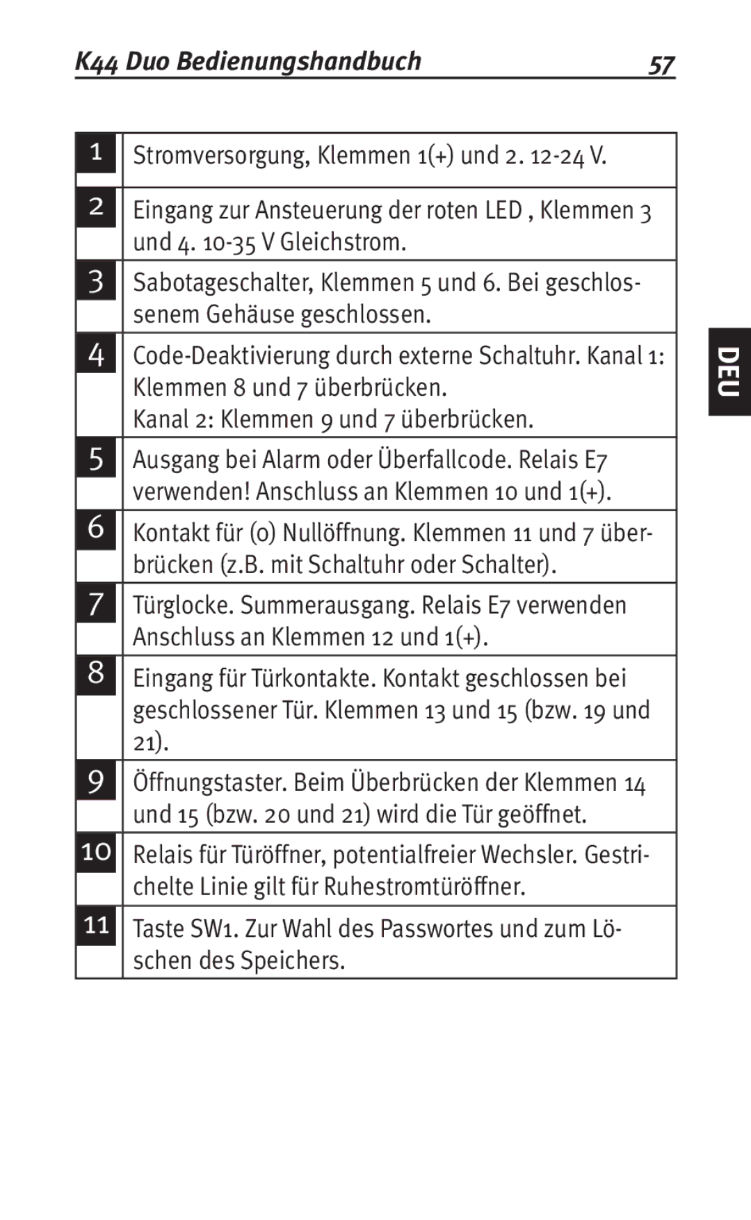 Siemens K44 user manual Und 4 -35 V Gleichstrom 