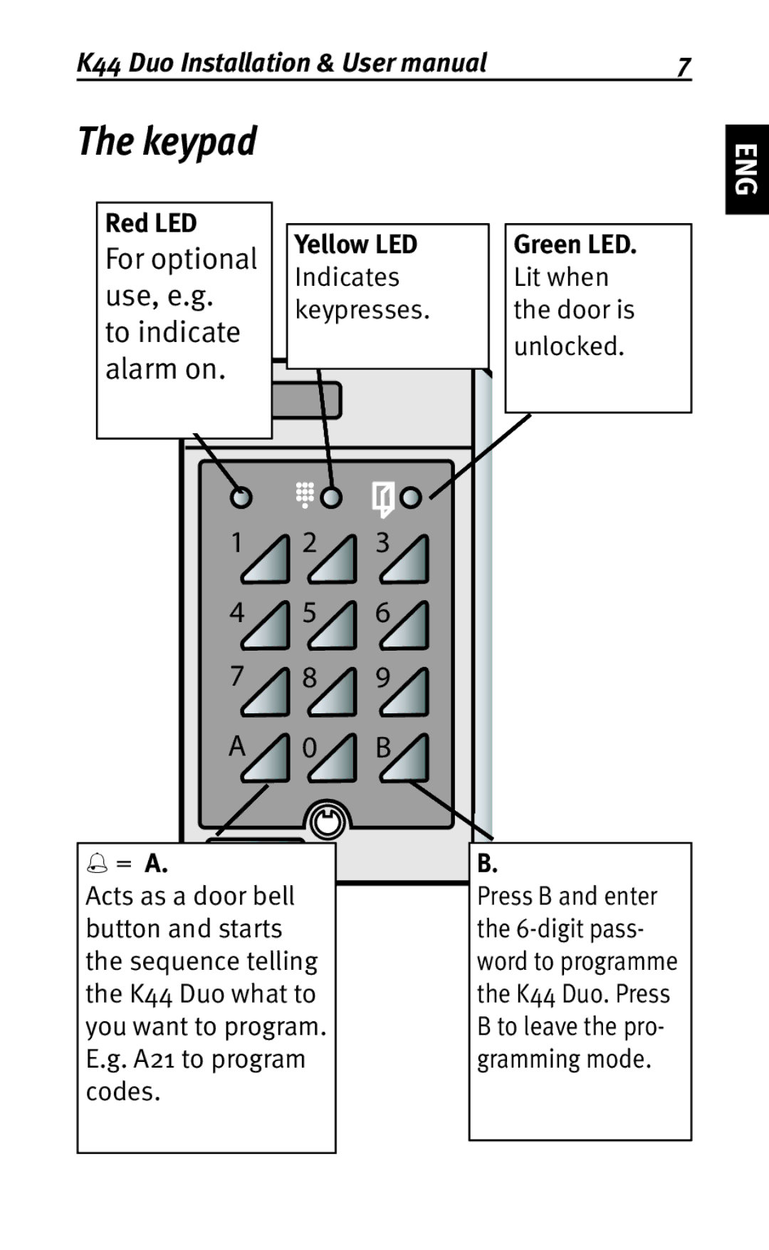 Siemens K44 user manual Keypad 