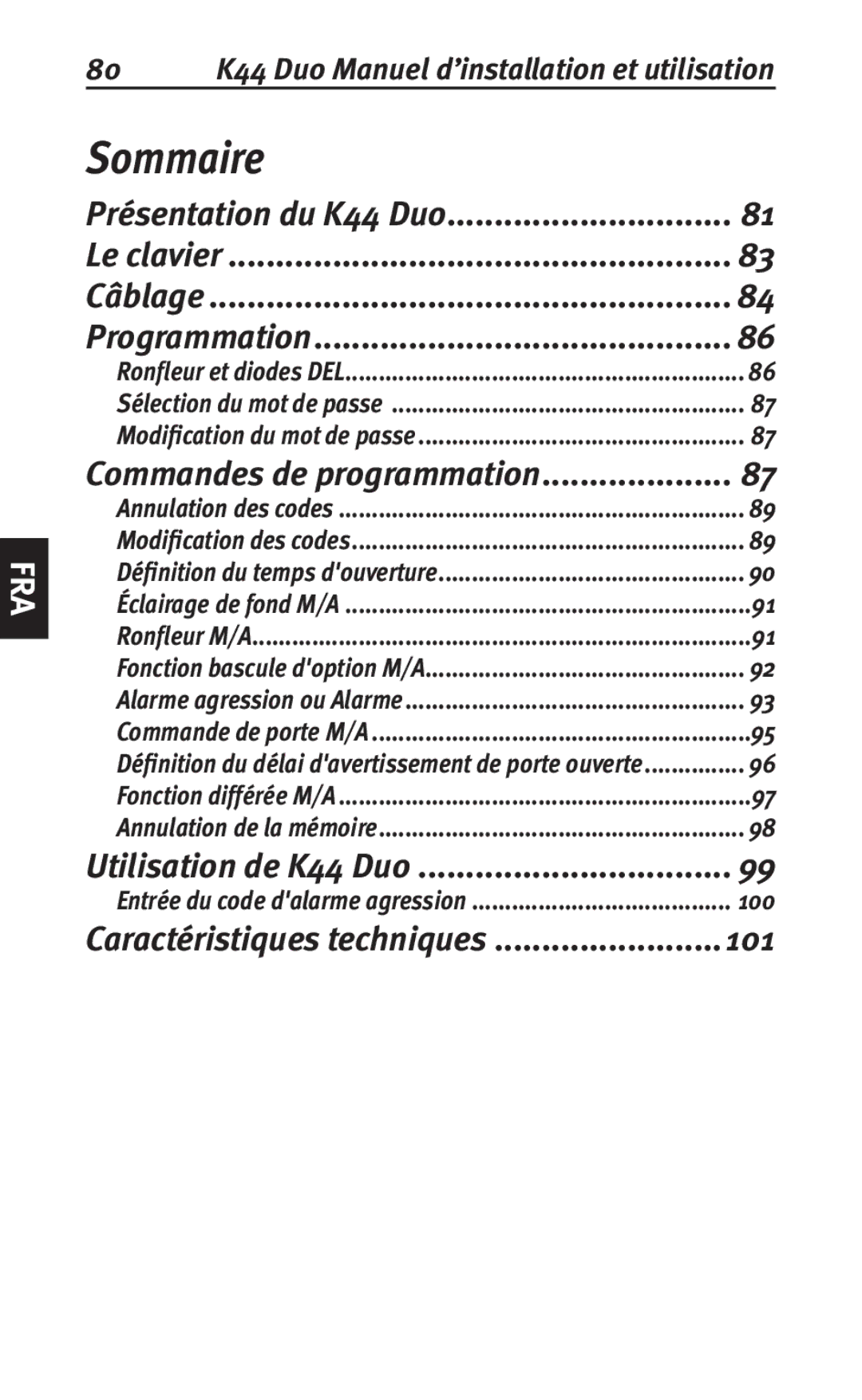 Siemens user manual Sommaire, Présentation du K44 Duo, Utilisation de K44 Duo 