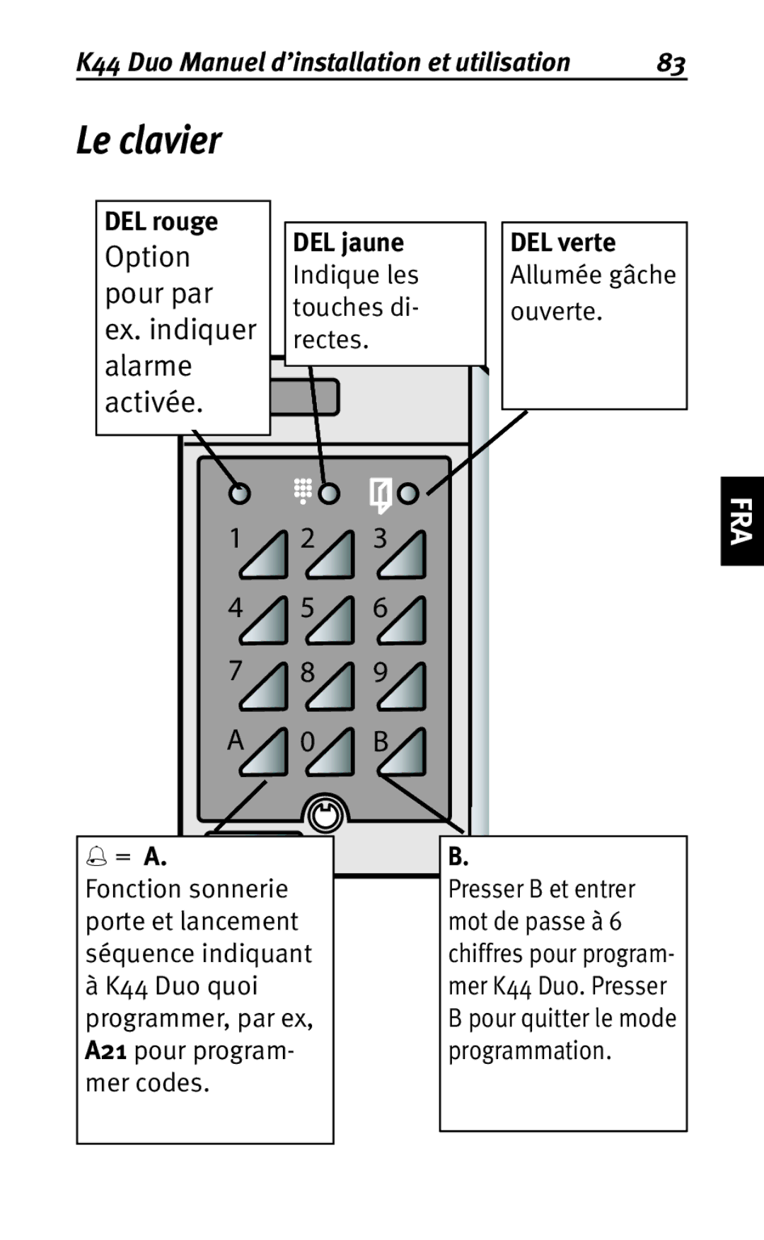 Siemens K44 user manual Le clavier, DEL jaune Indique les touches di- rectes 