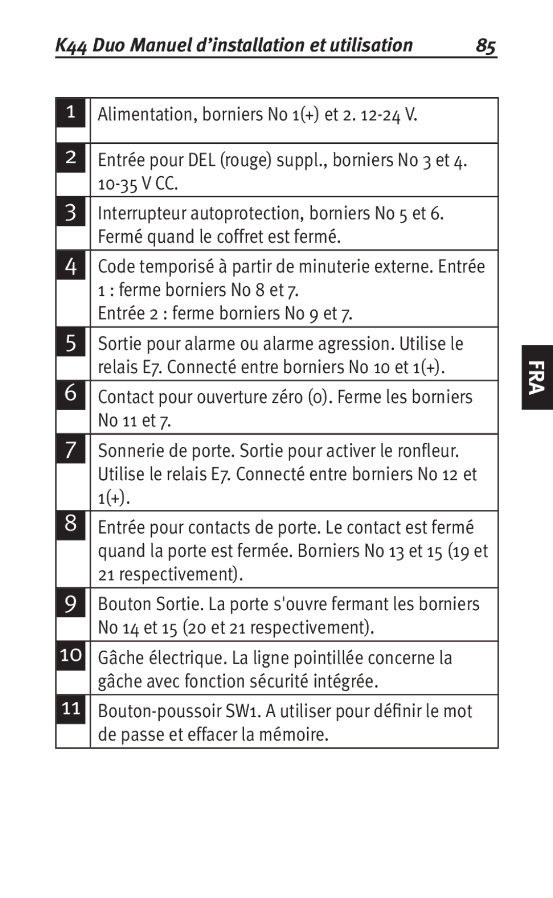 Siemens K44 user manual Fermé quand le coffret est fermé 