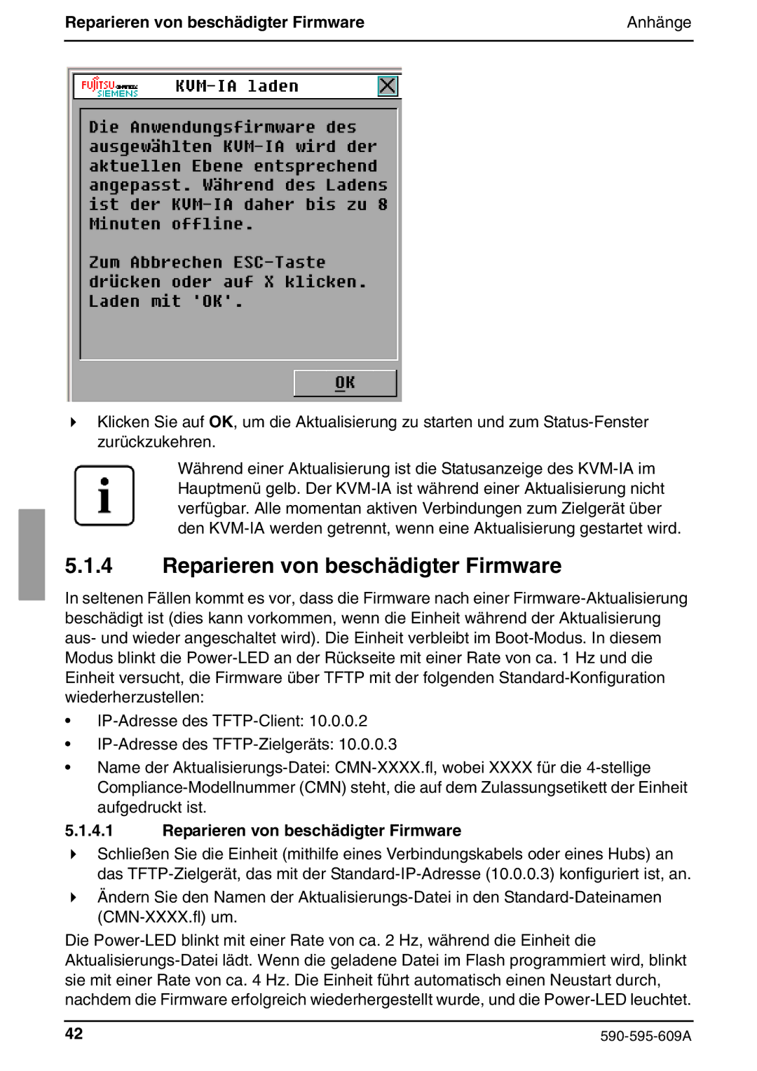 Siemens KVM s2-0411 manual Reparieren von beschädigter Firmware Anhänge 