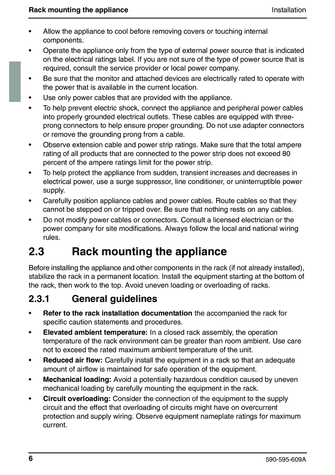 Siemens KVM s2-0411 manual Rack mounting the appliance, General guidelines 