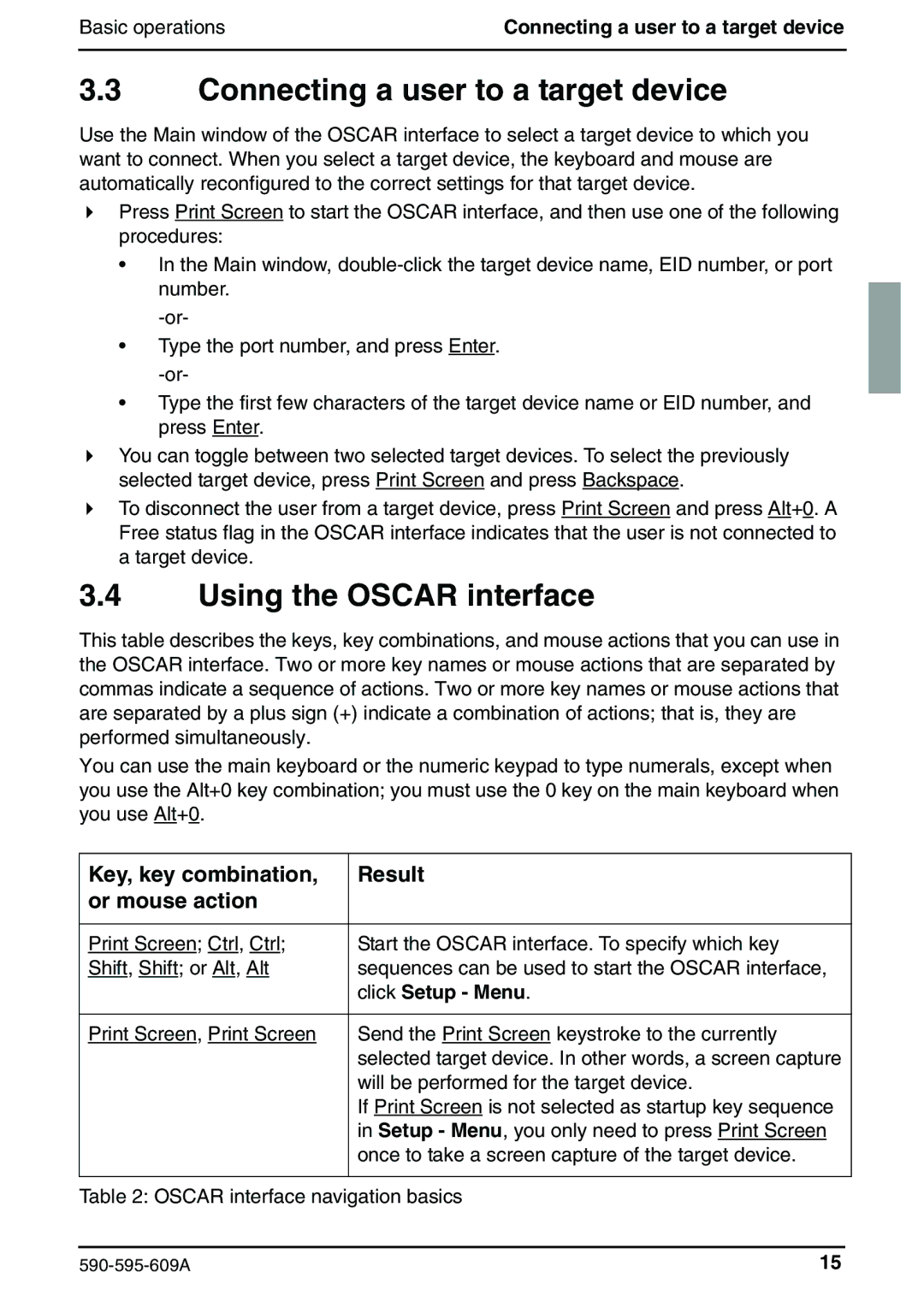 Siemens KVM s2-0411 manual Connecting a user to a target device, Using the Oscar interface, Click Setup Menu 