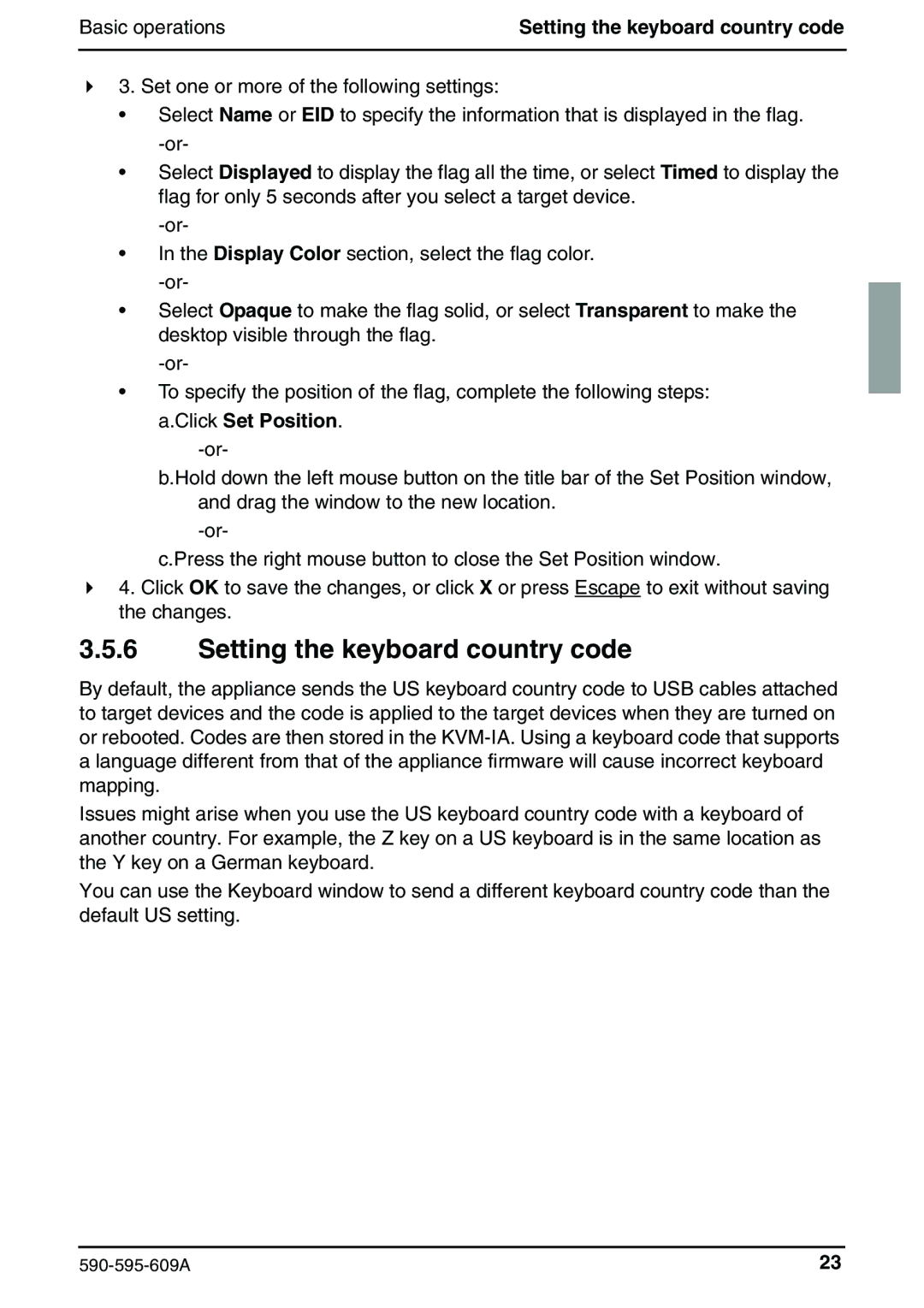 Siemens KVM s2-0411 manual Setting the keyboard country code 