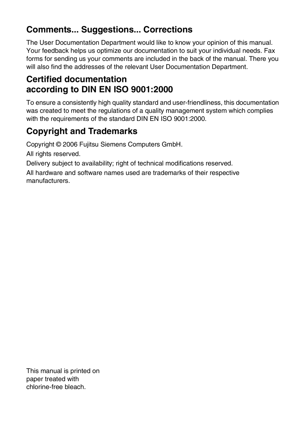 Siemens KVM s2-0411 manual Comments... Suggestions... Corrections, Certified documentation according to DIN EN ISO 