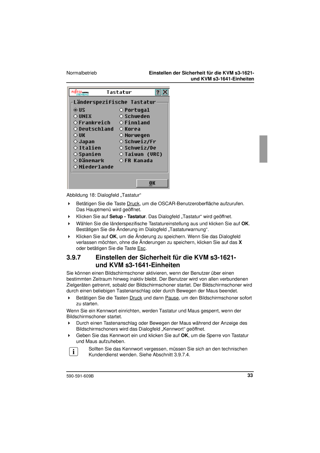 Siemens KVM series 3-1621 manual 590-591-609B 