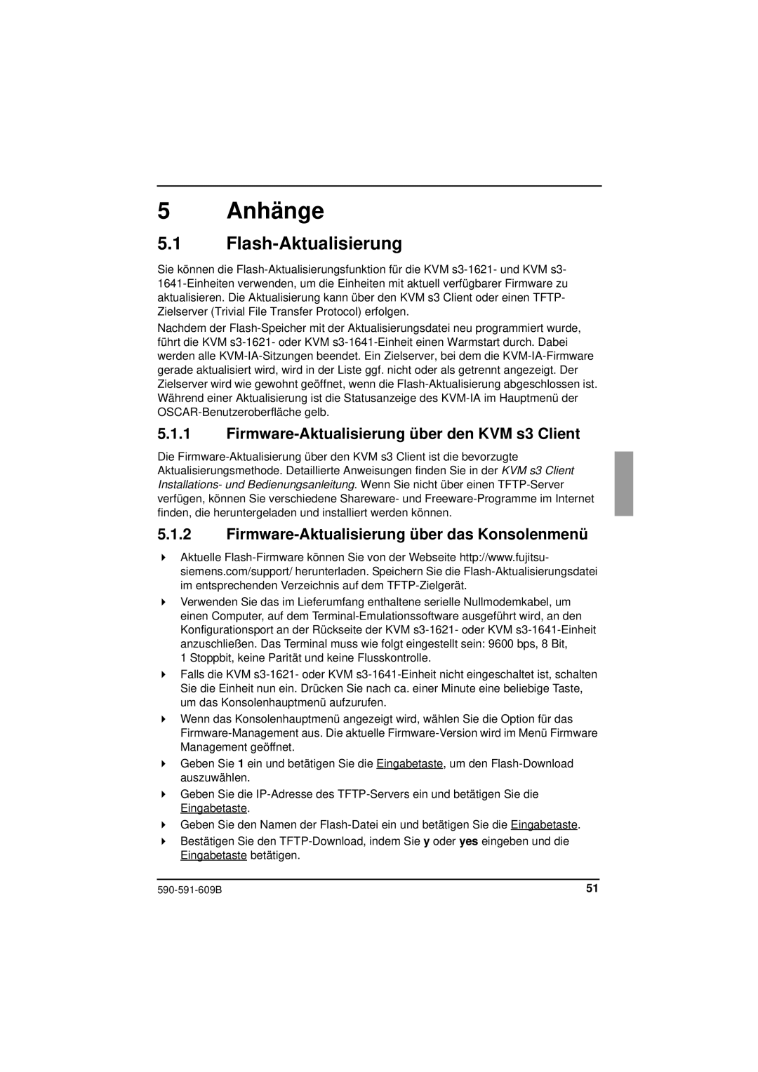 Siemens KVM series 3-1621 manual Anhänge, Flash-Aktualisierung, Firmware-Aktualisierung über den KVM s3 Client 